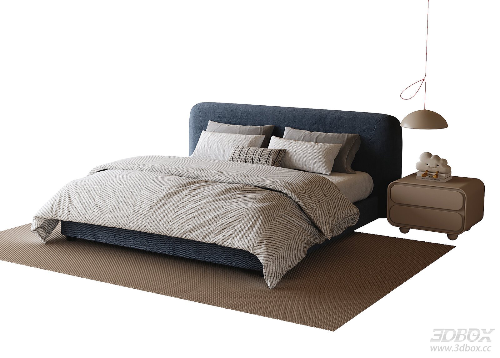 Modern Children's Bed with Nightstand and Pendant Light
