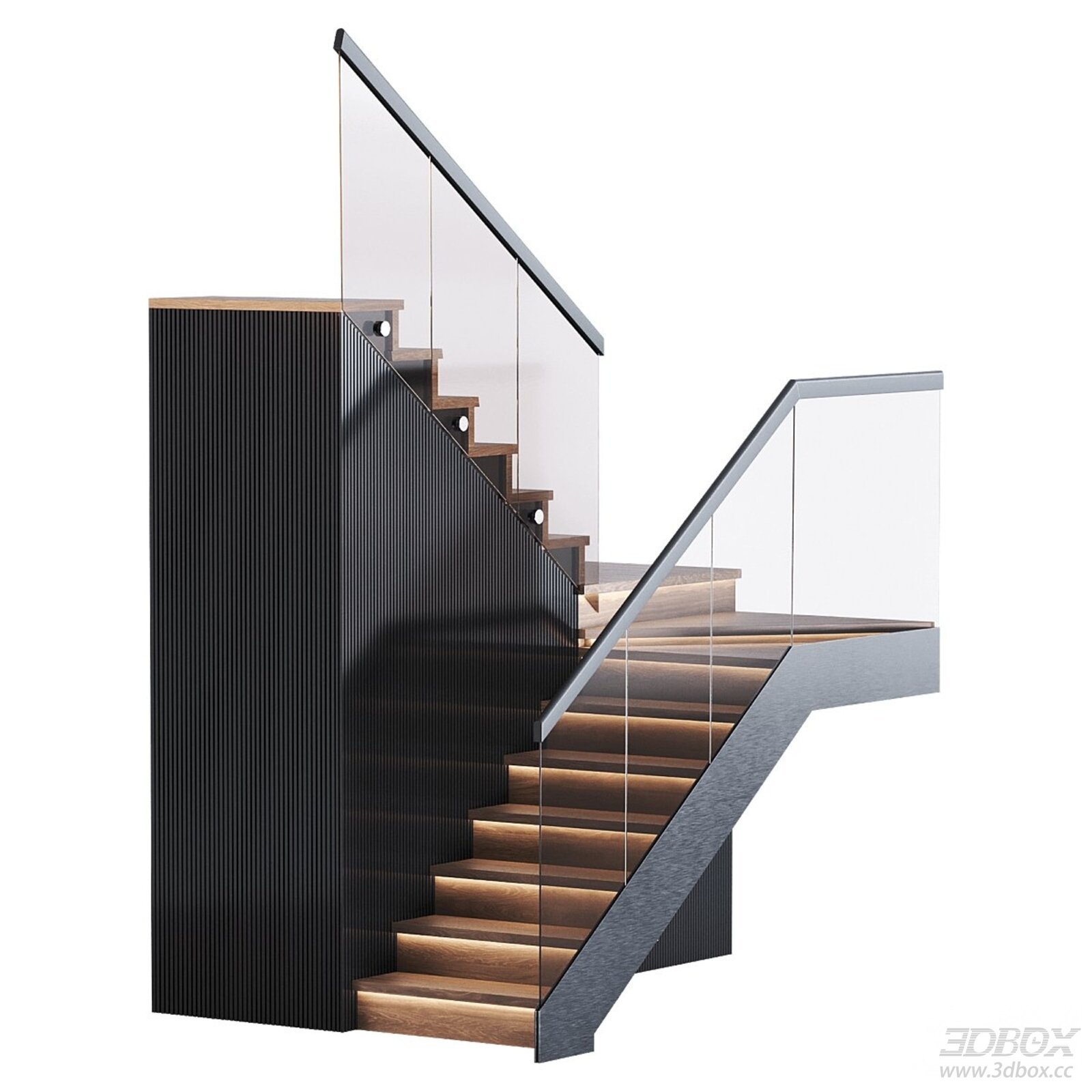 Modern Staircase with Glass Railing
