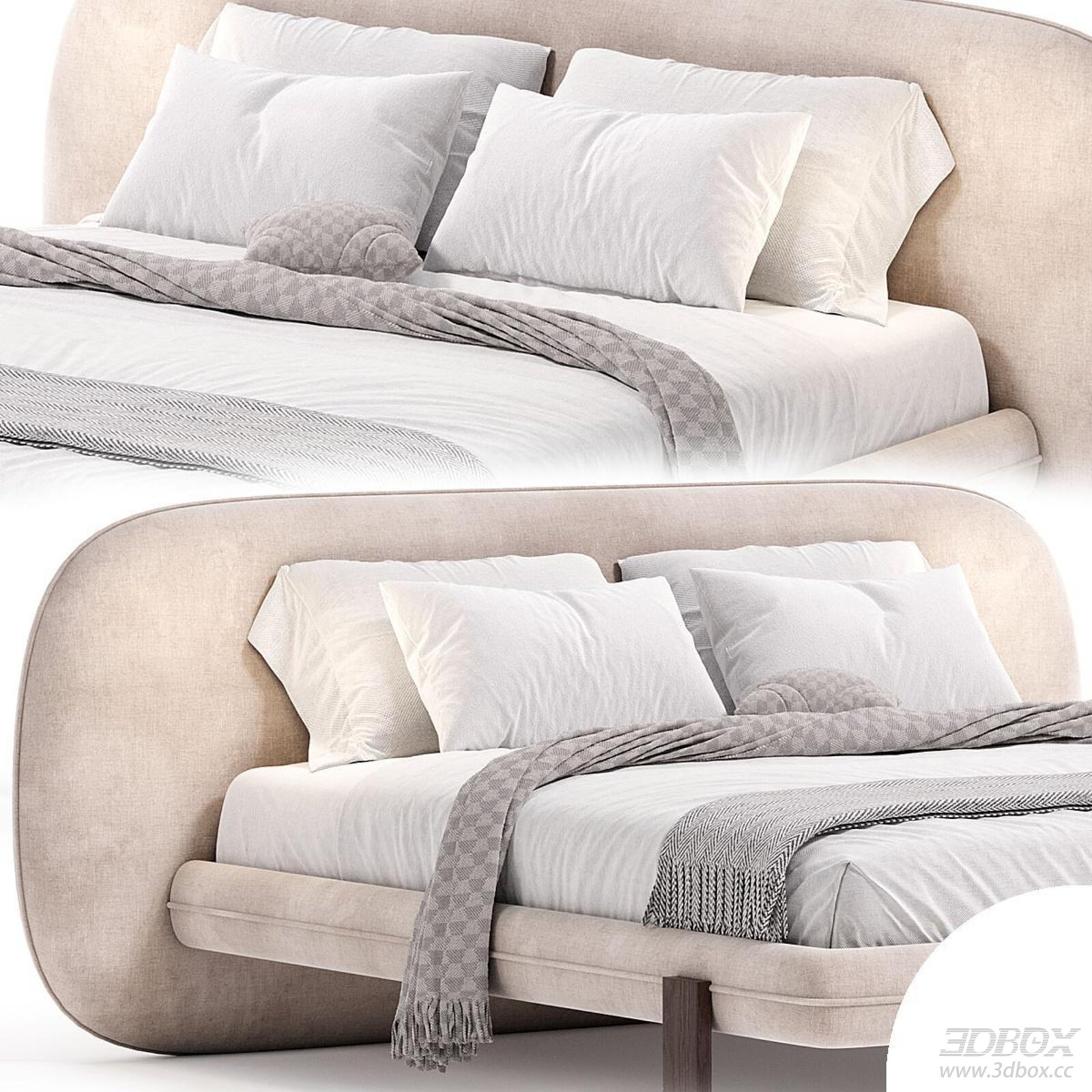 Fabric Double Bed with Soft Design