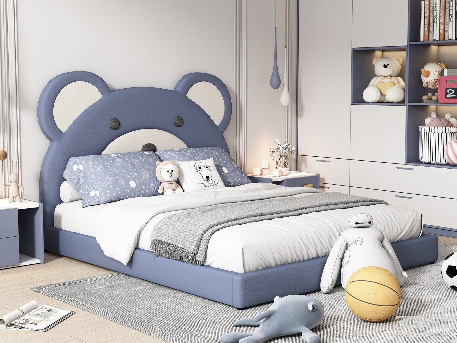 Modern Kids Bedroom with Bear - shaped Bed