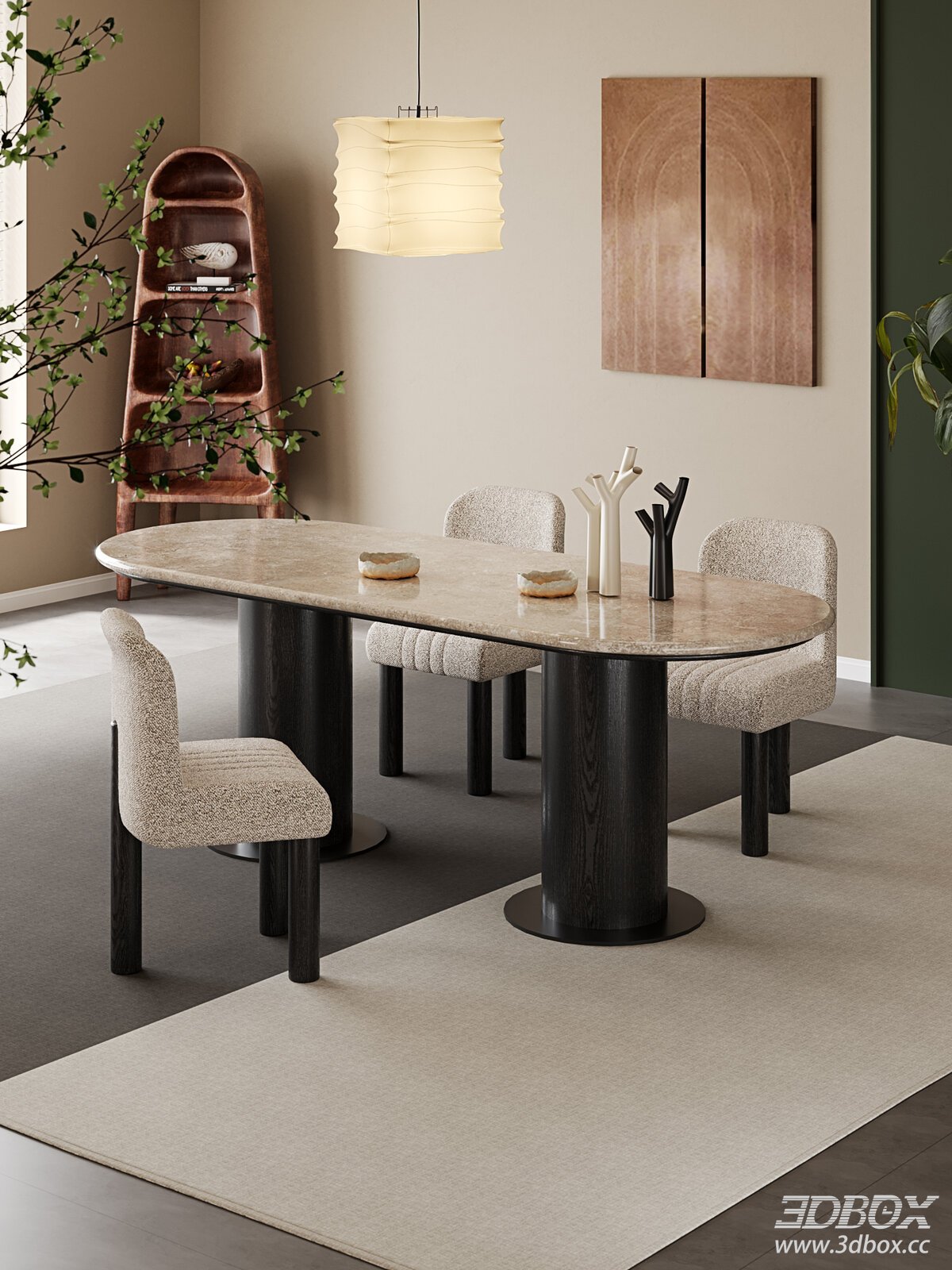 Mid - century Modern Dining Table and Chairs Set
