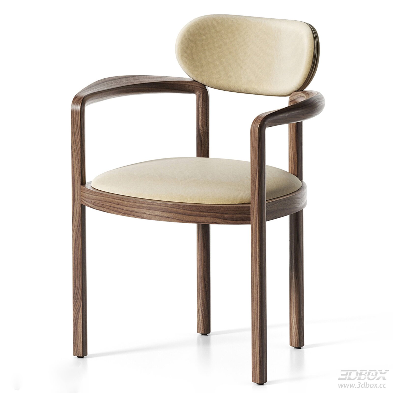 Mid - Century Modern Armchair with Wooden Frame
