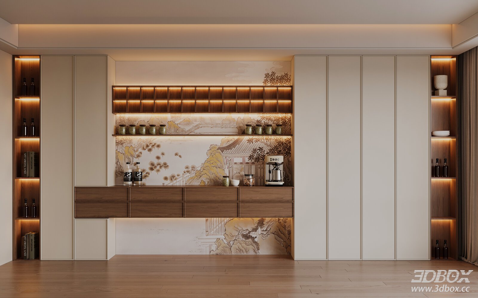 Chinese - style Sideboard & Shelf