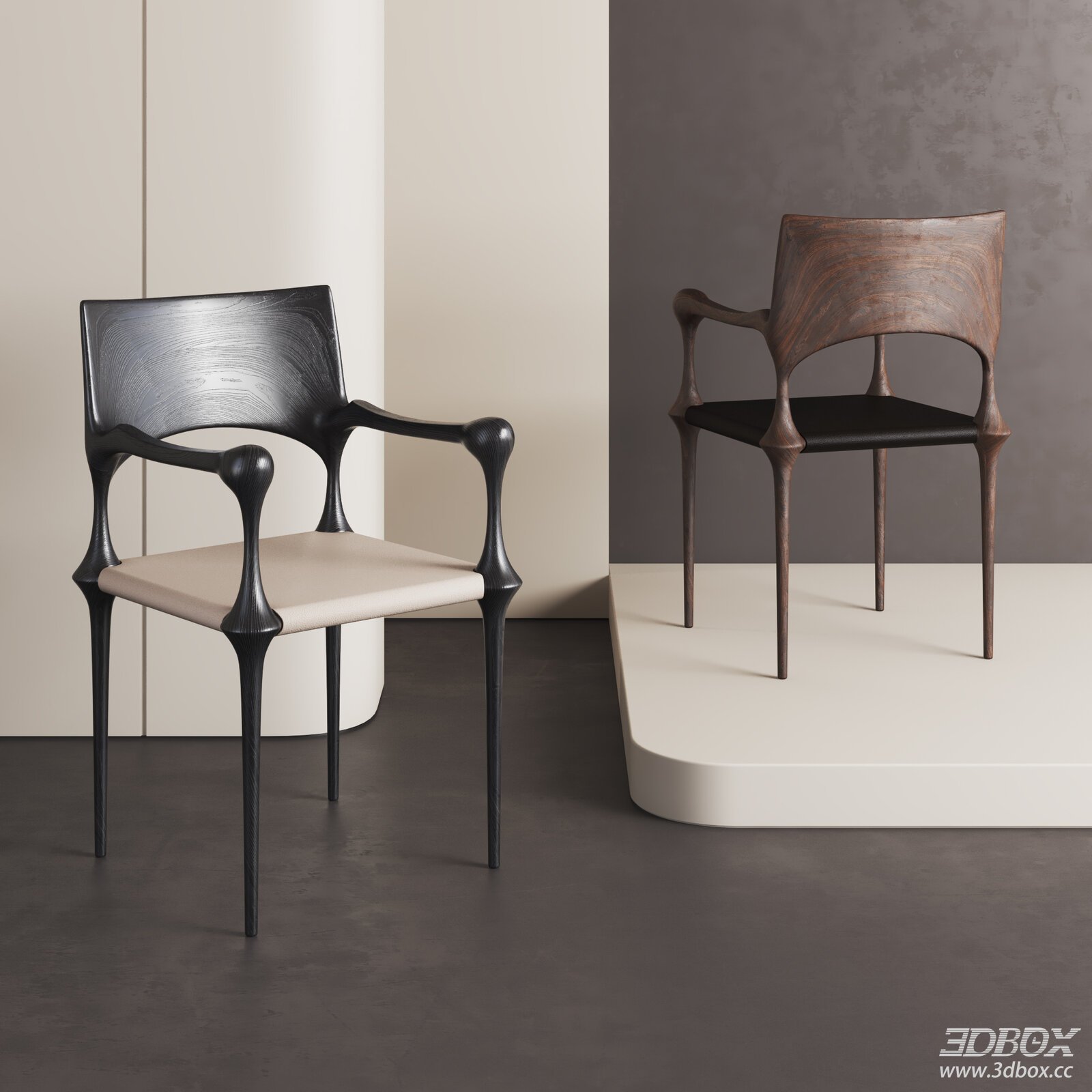 Vintage Wooden Armchairs