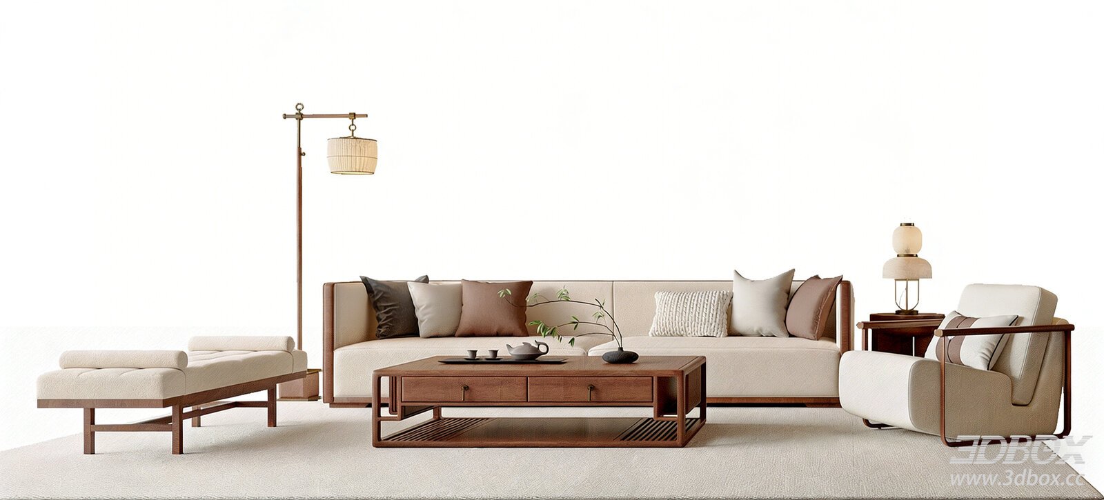 Chinese - Style Song - Style Sofa and Coffee Table Set