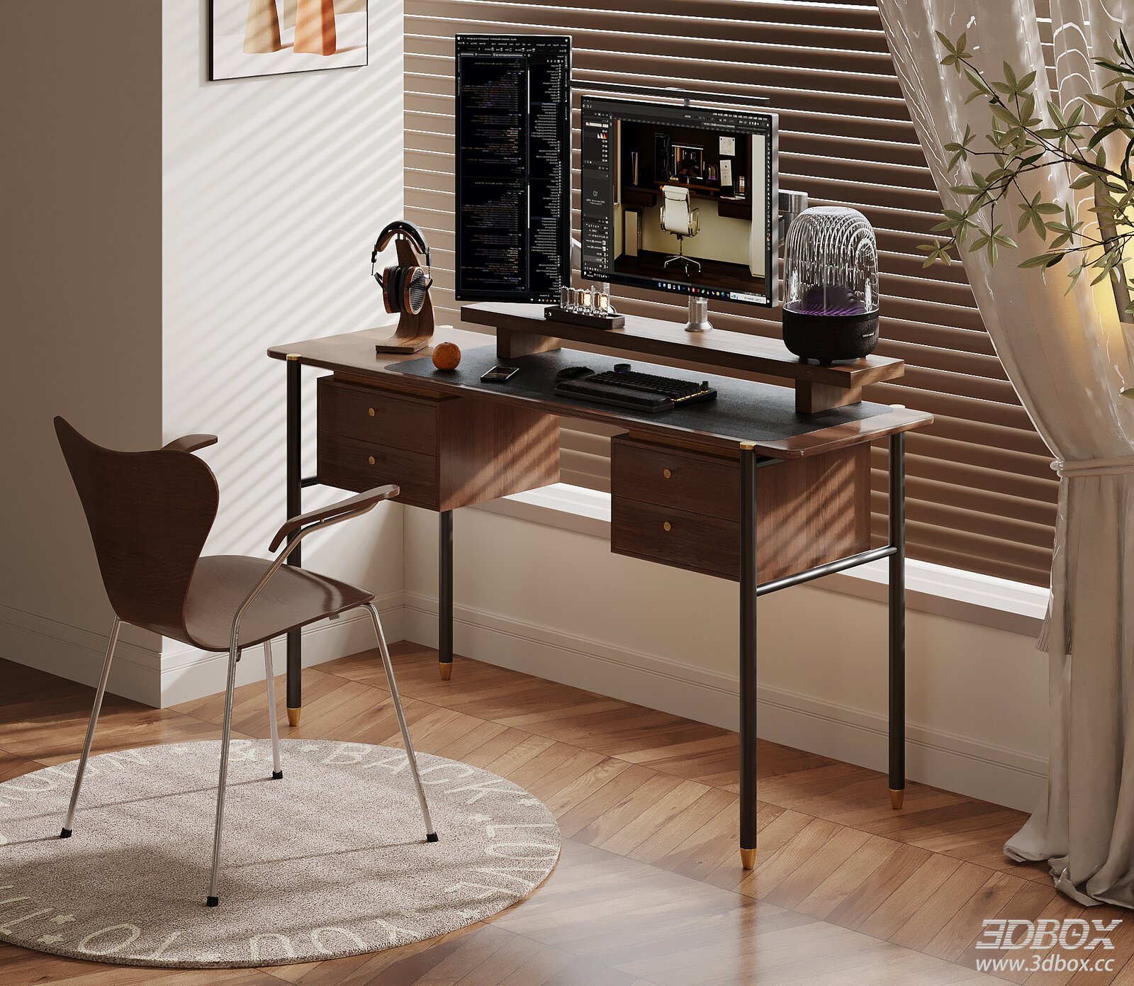 Wabi - Sabi Style Desk and Chair Set