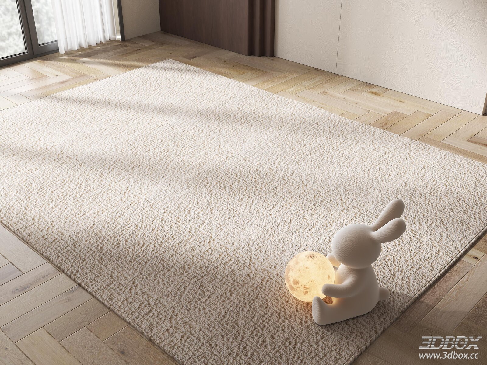 Creamy - style Plush Carpet for Living and Bedroom