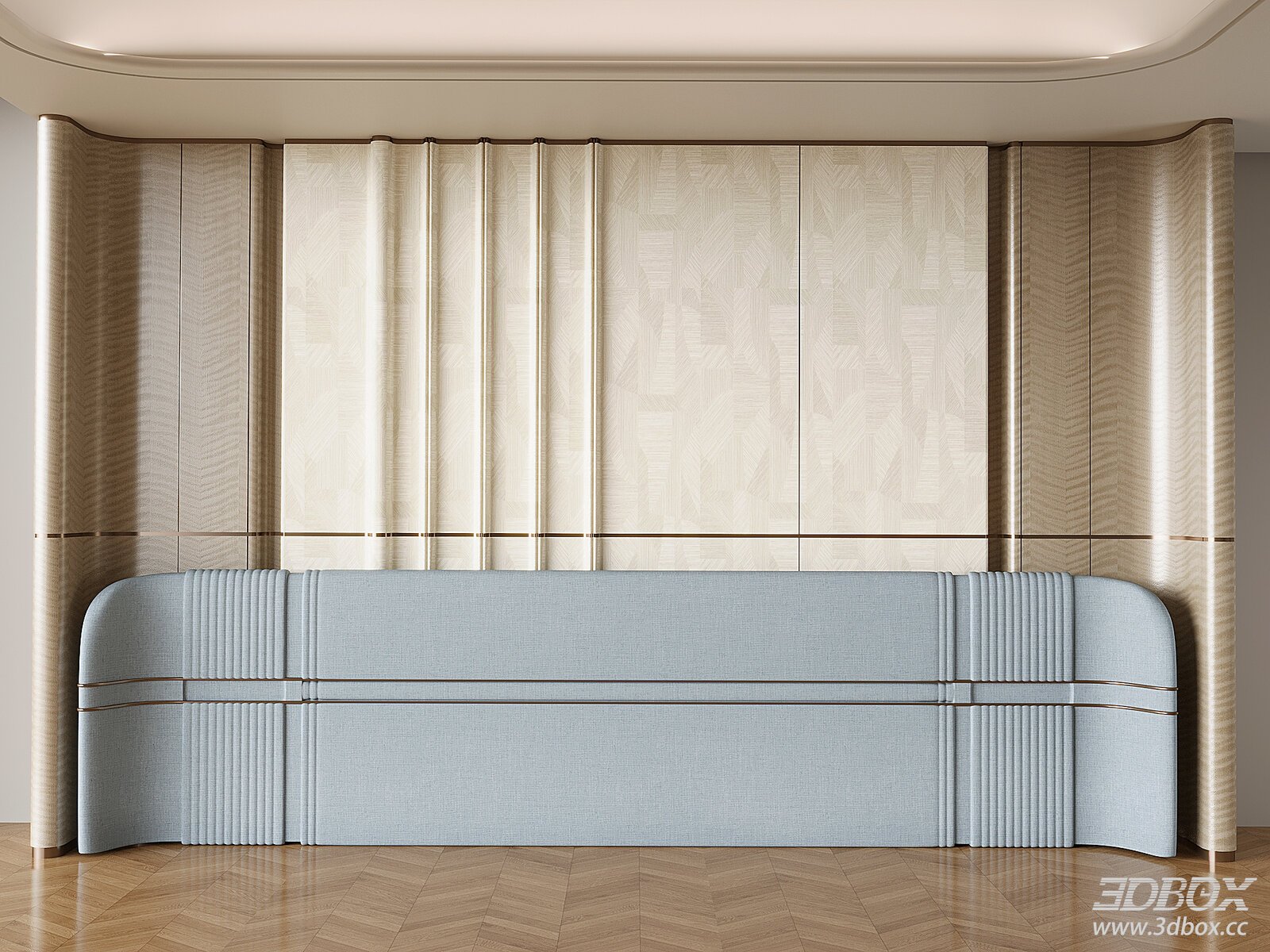 Contemporary Bedroom Headboard and Wall Panel