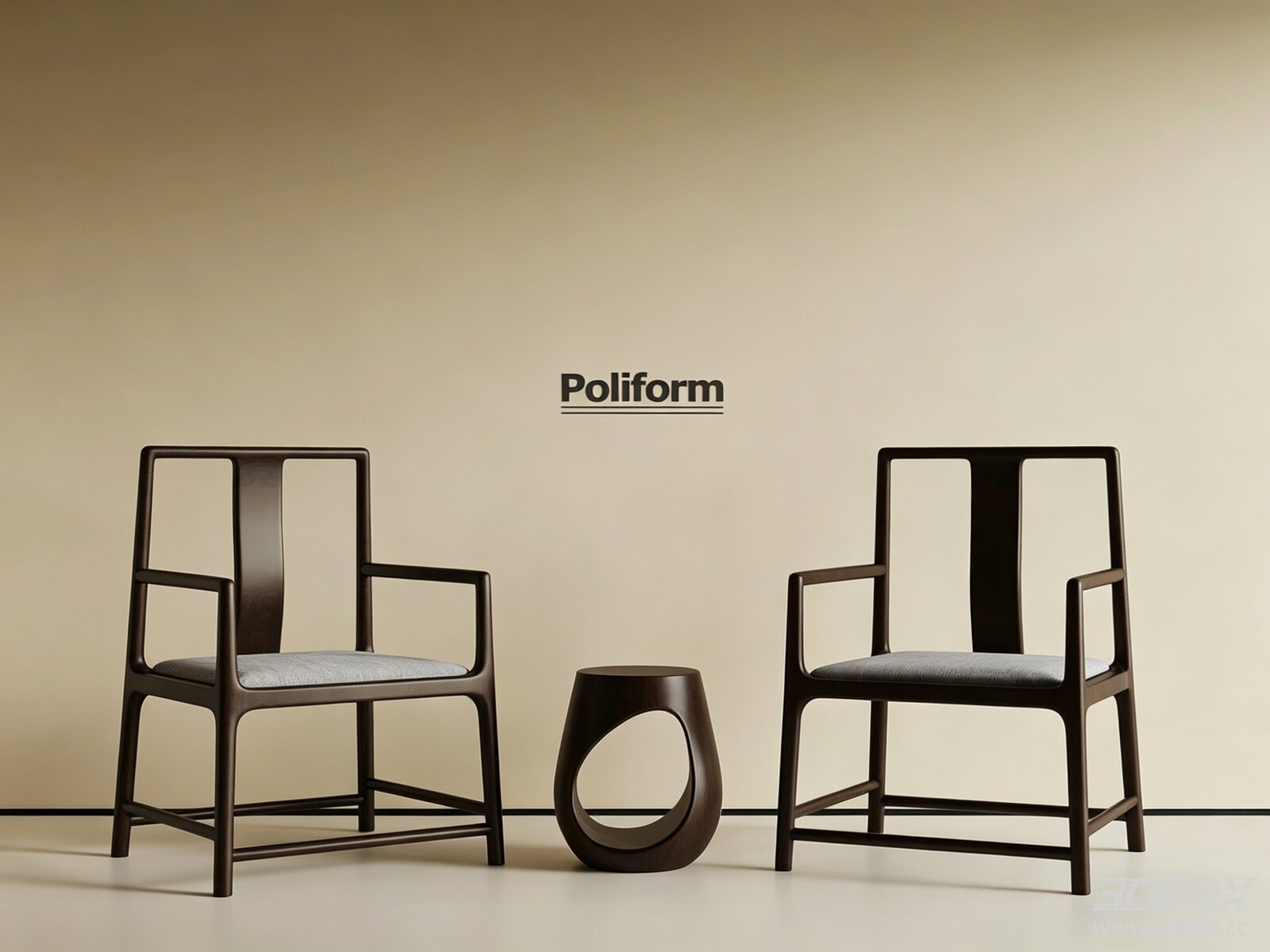 Chinese - style Armchairs and Side Table