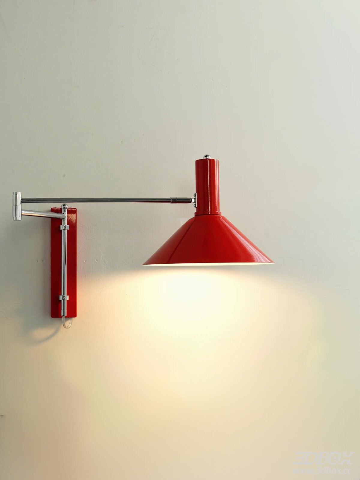 Bauhaus - style Red Wall - mounted Lamp