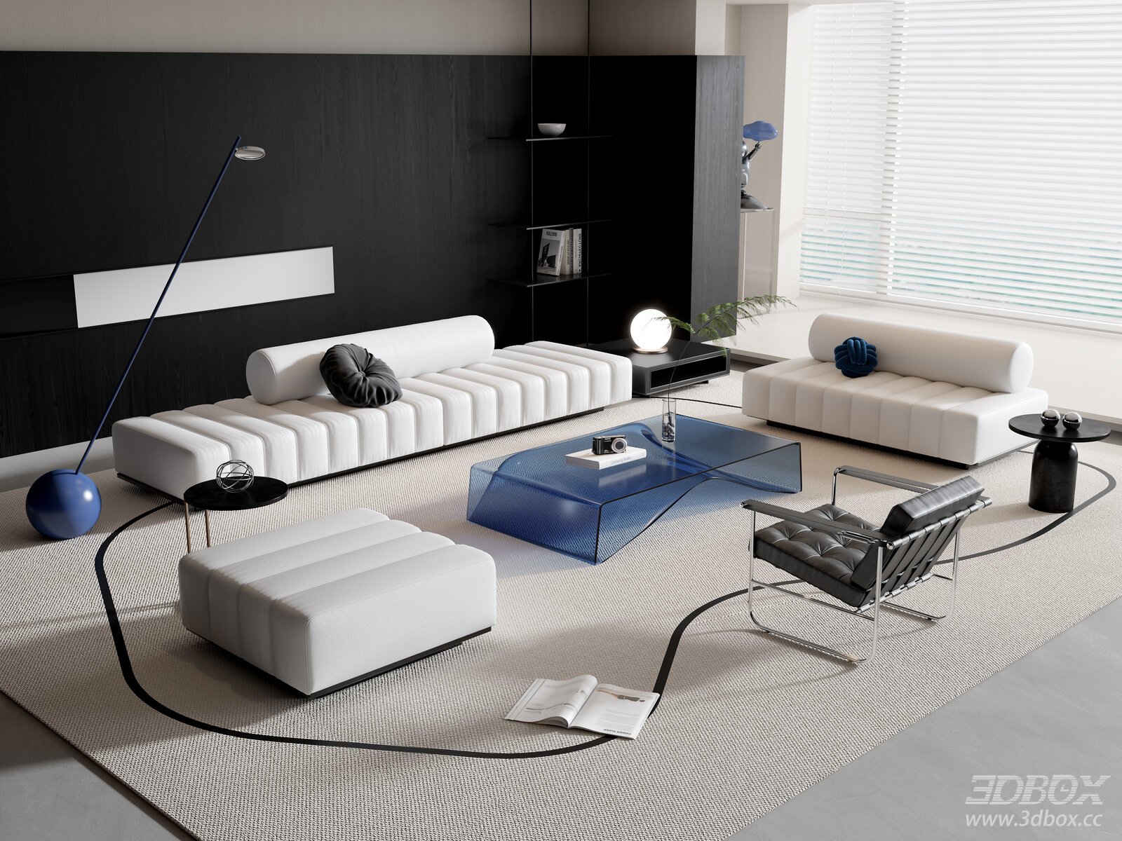 Modern Sofa and Coffee Table Set in Living Room