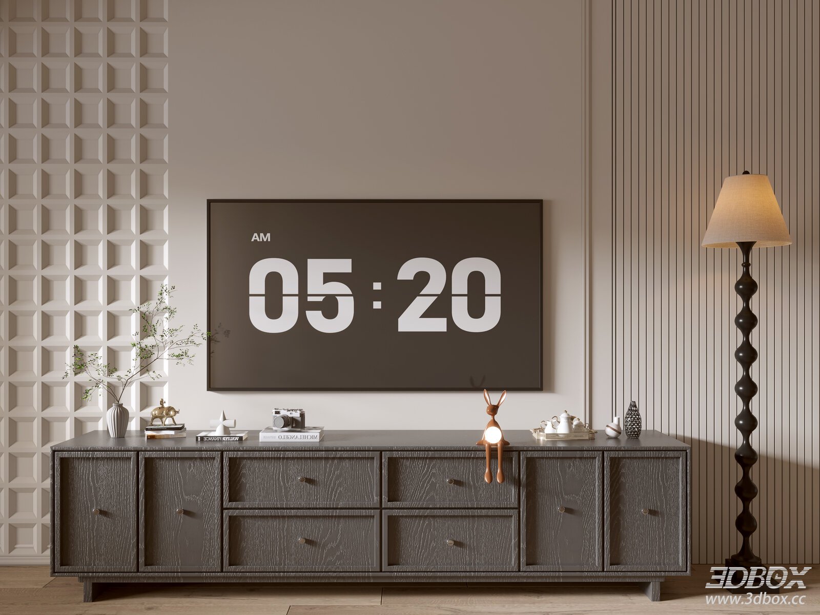 Modern Black Wood - Grain Sideboard