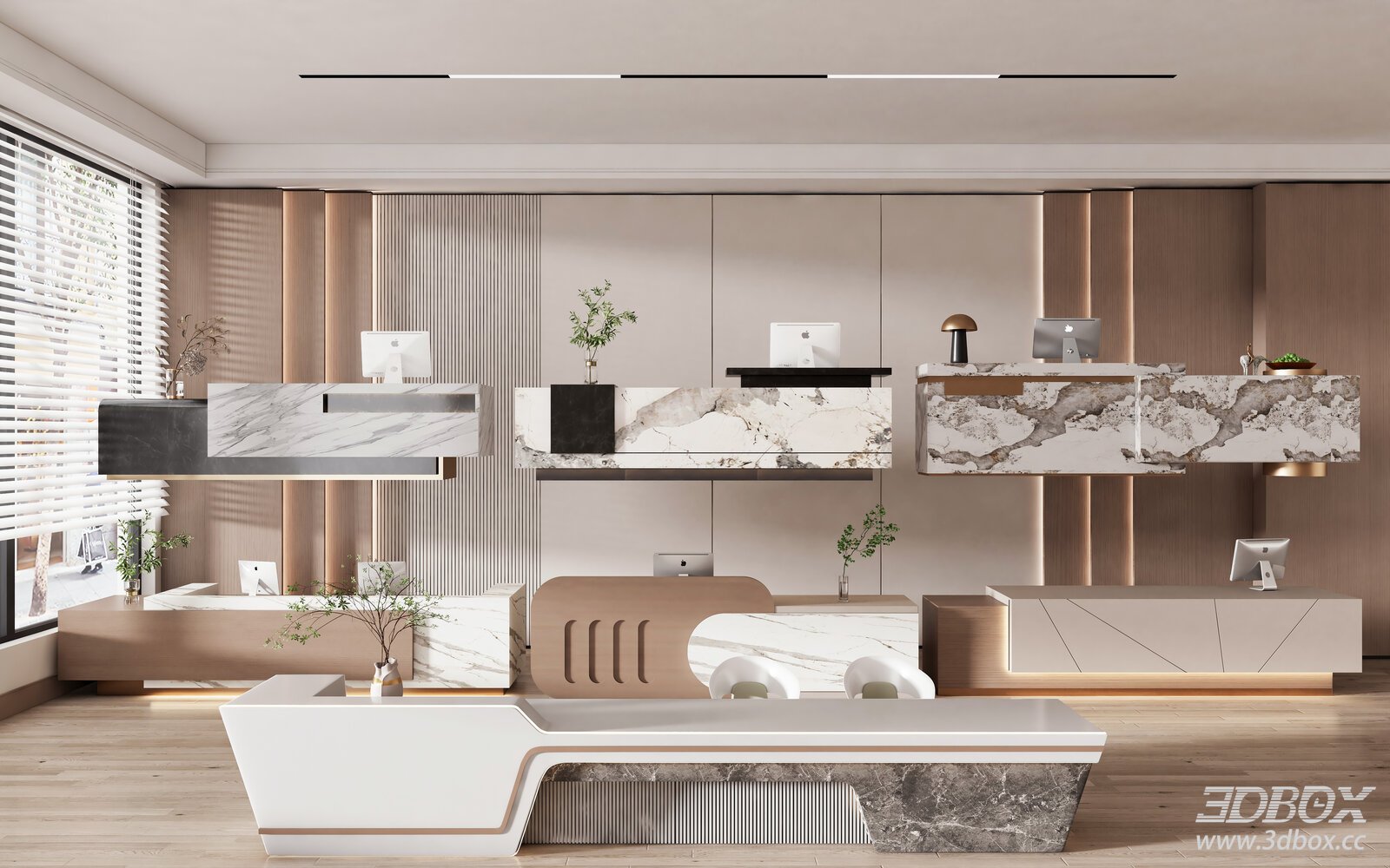 Modern Reception Desk in Lobby