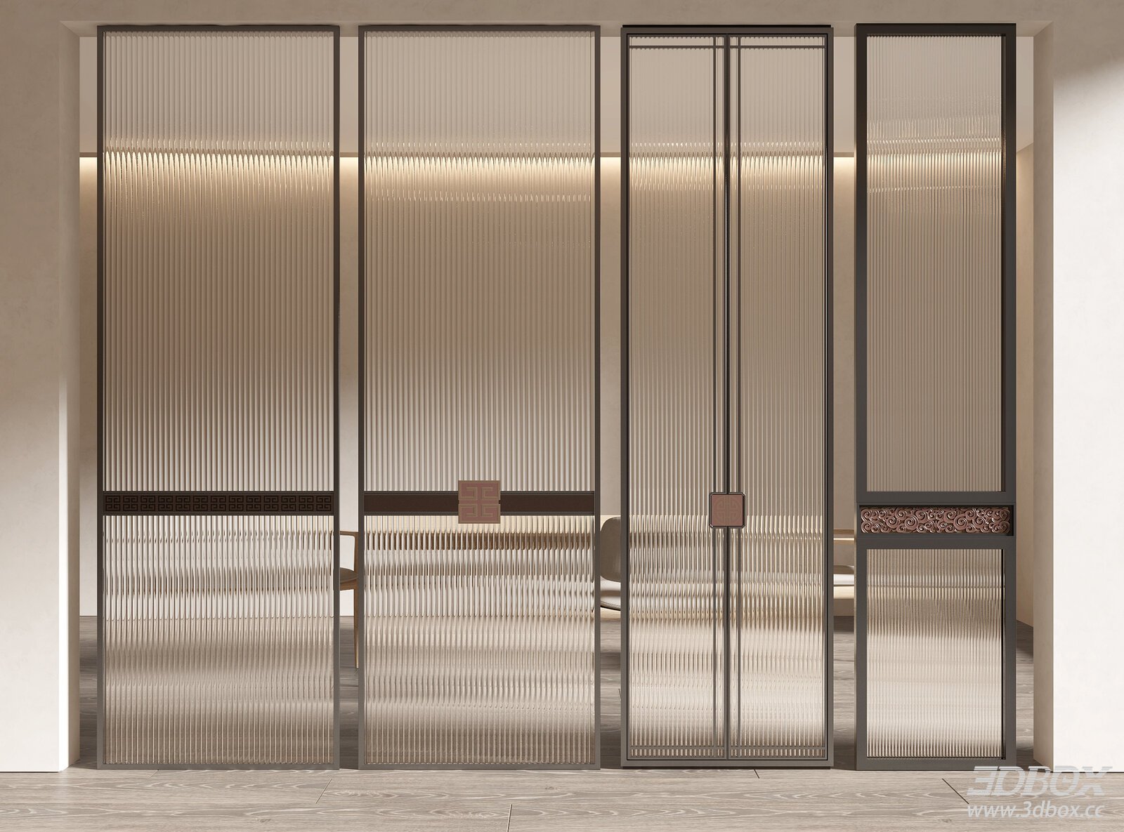 Chinese - style Glass Room Divider