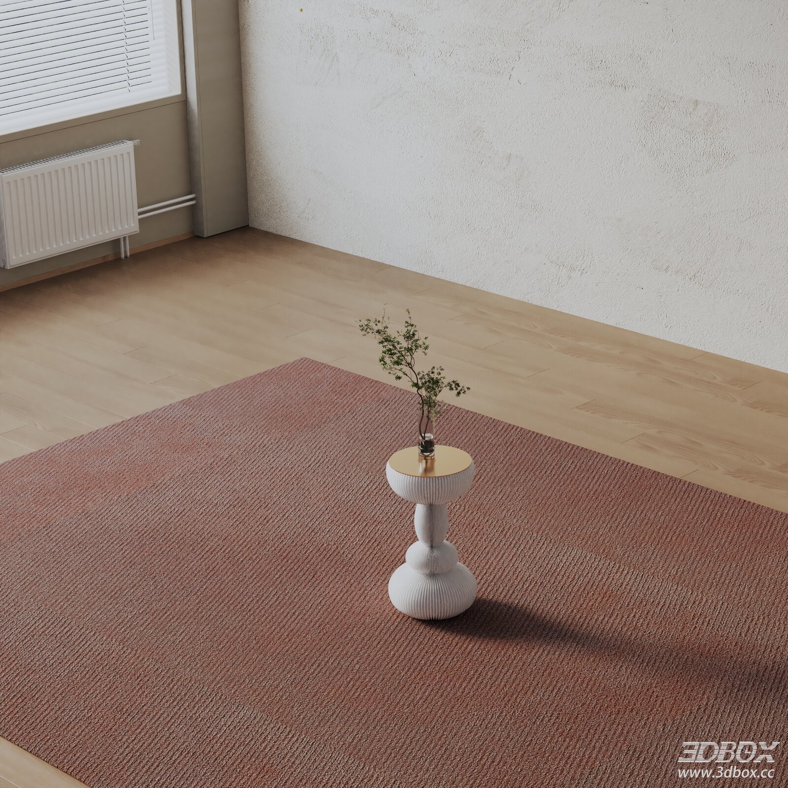 Modern Side Table with Decorative Vase