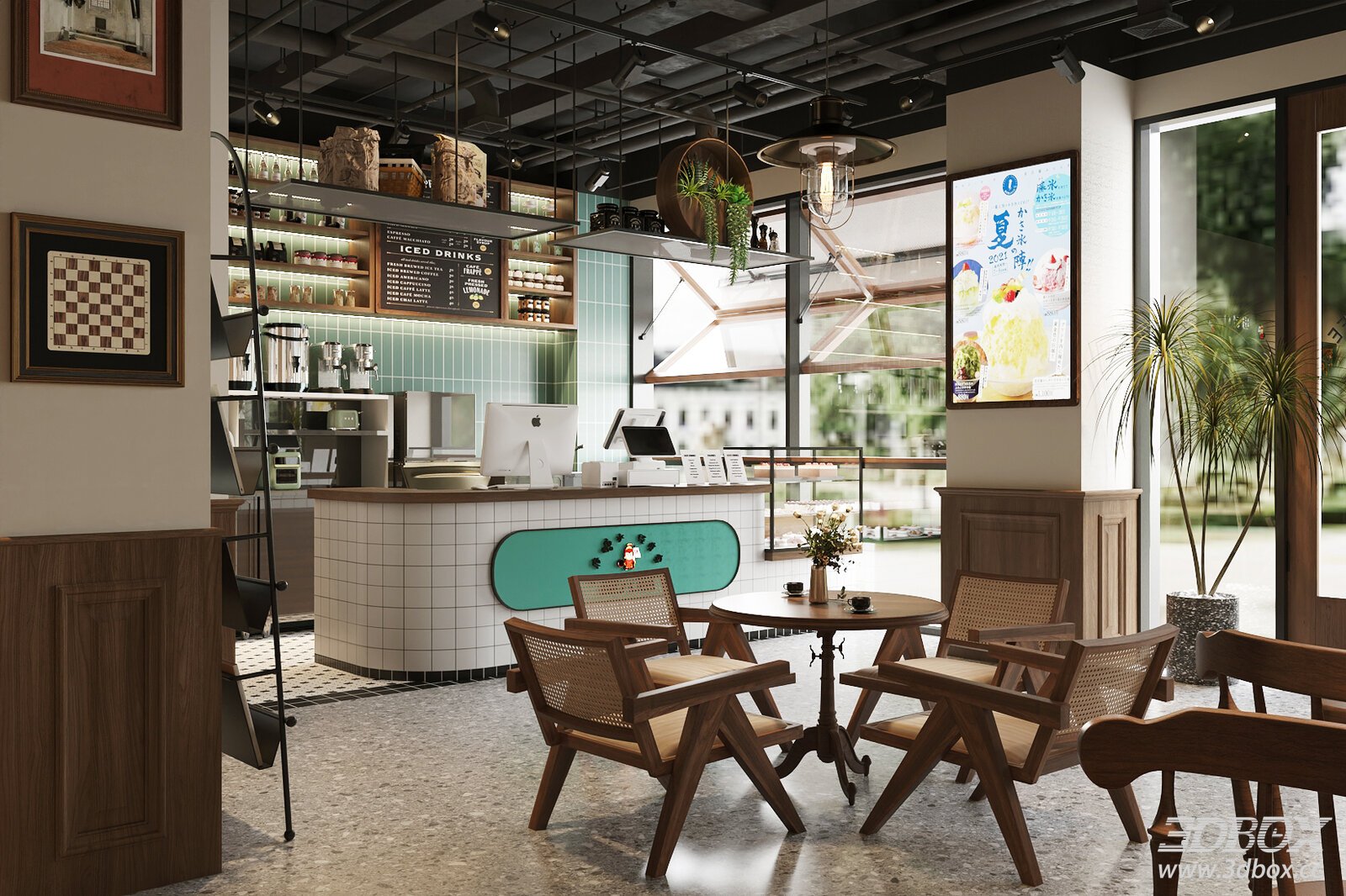 Vintage - style Coffee Shop Interior