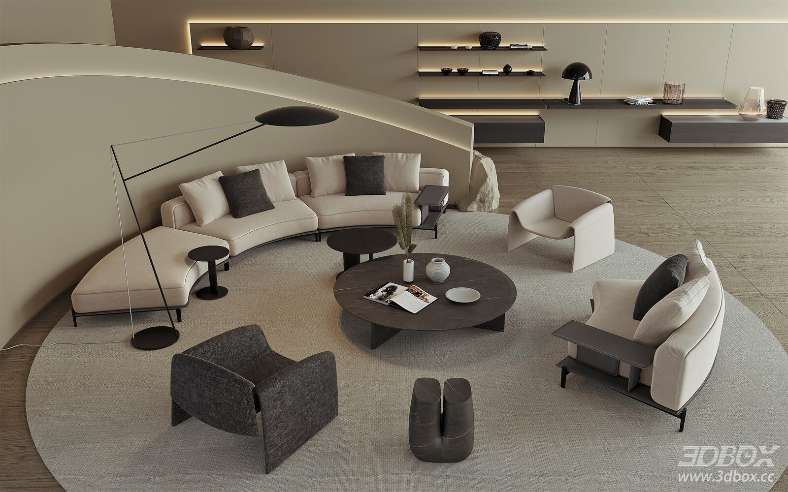 Modern Sofa and Coffee Table Set in Living Space