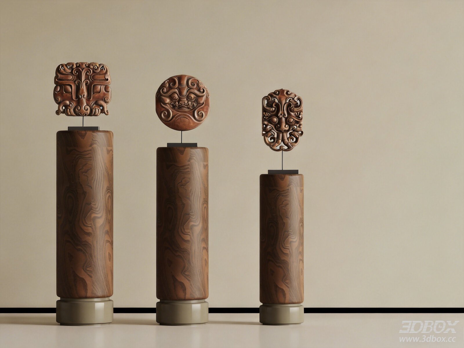 Chinese - style Wooden Sculptures