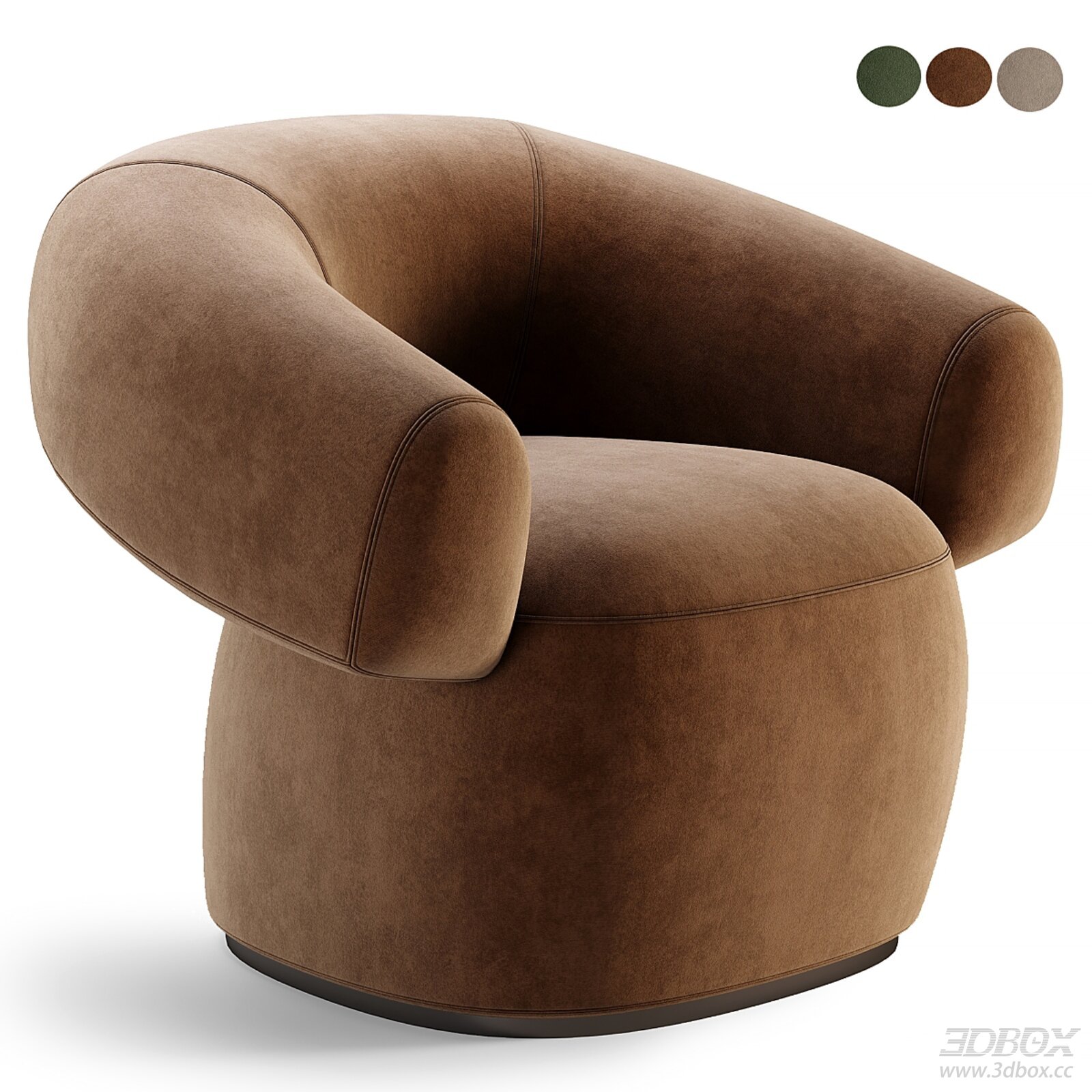 Curved Suede Armchair