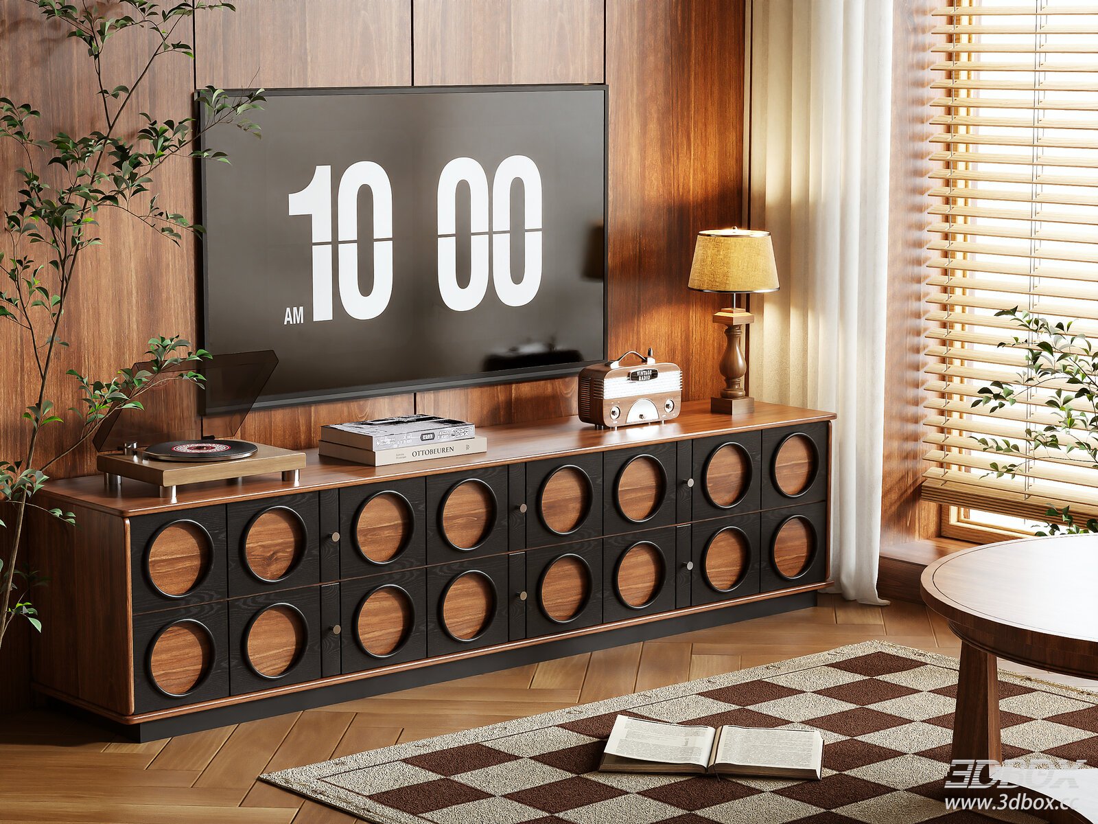 Modern TV Wall Cabinet with Circular Design