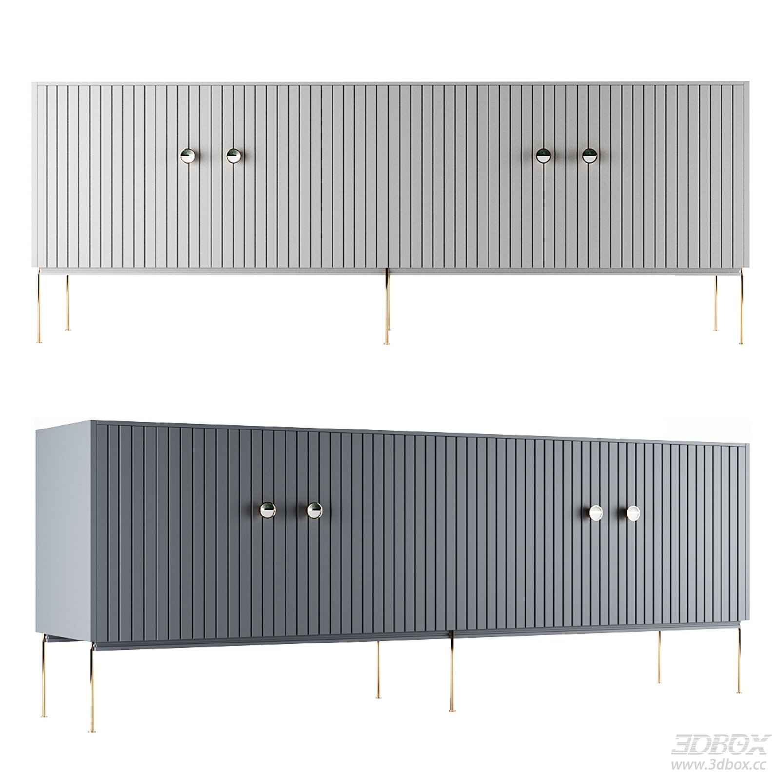 Modern Sideboard with Striped Design