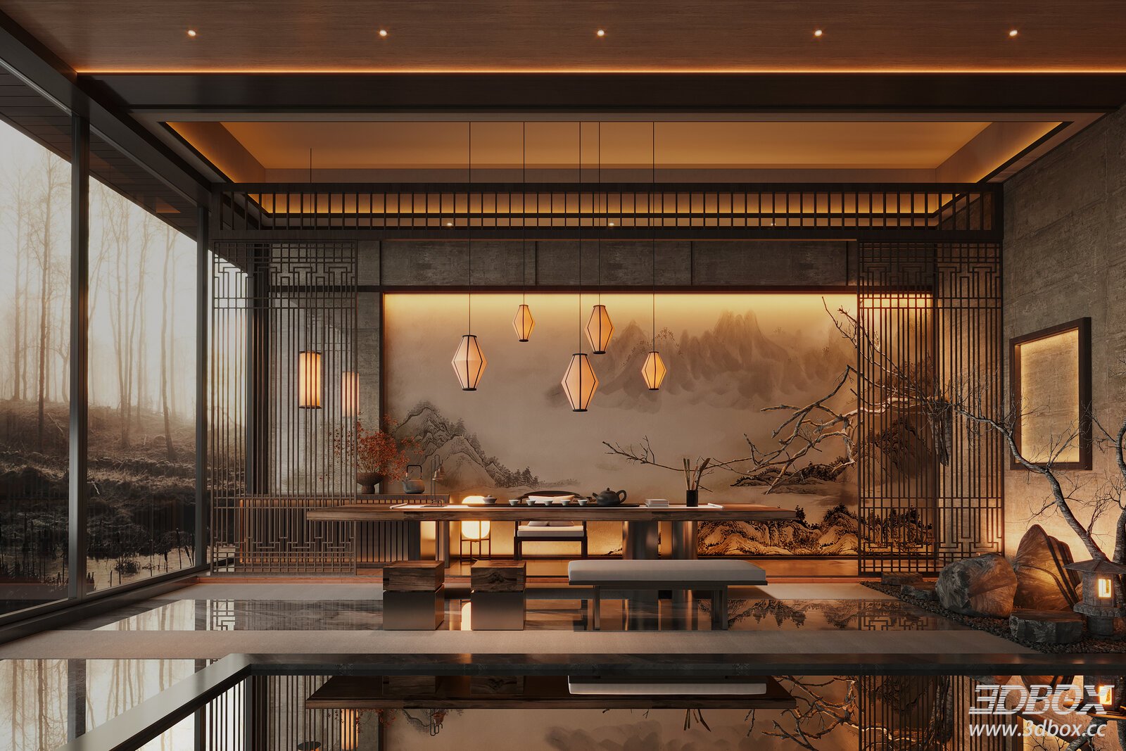Chinese - style Tea Room Interior