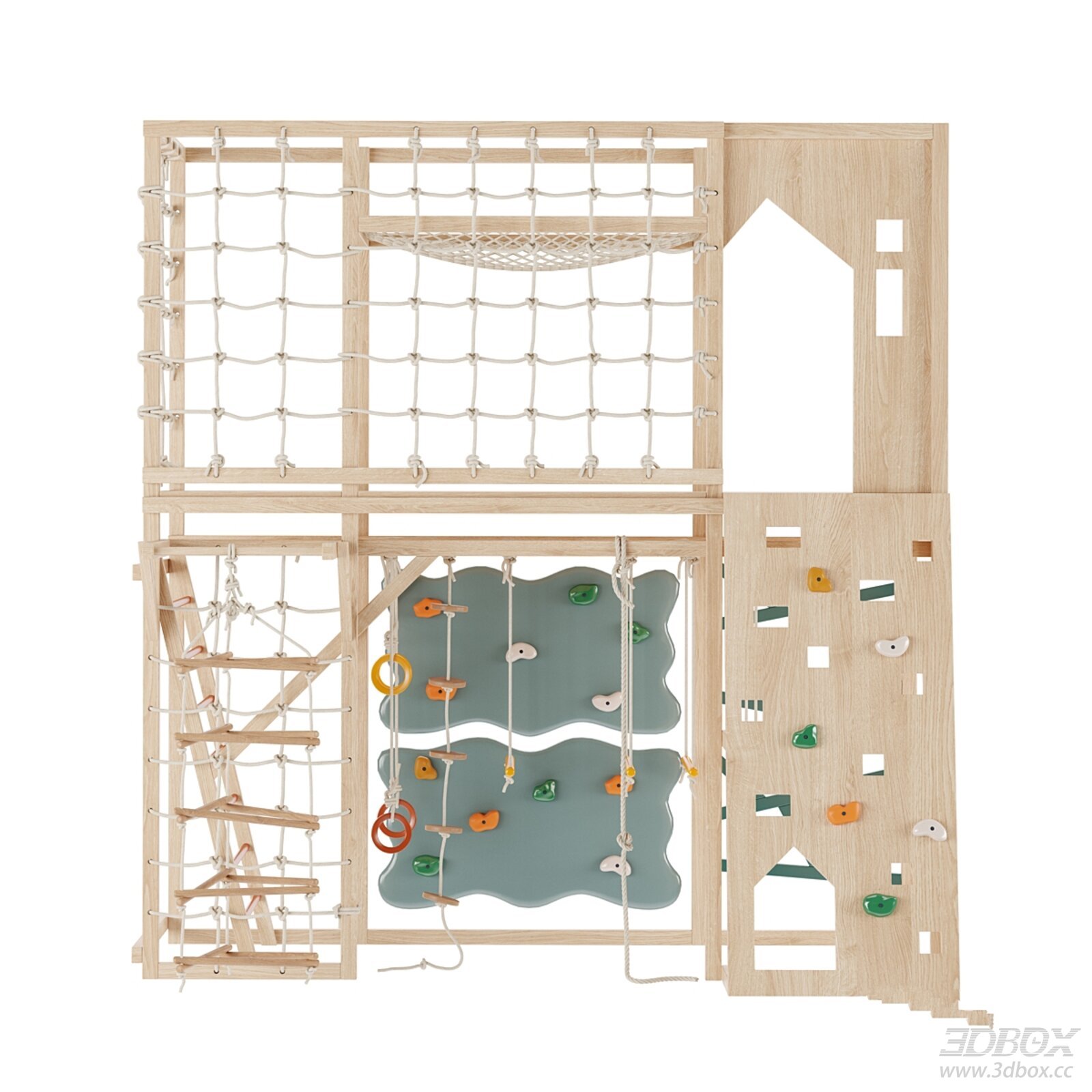 Wooden Children's Climbing Toy Structure