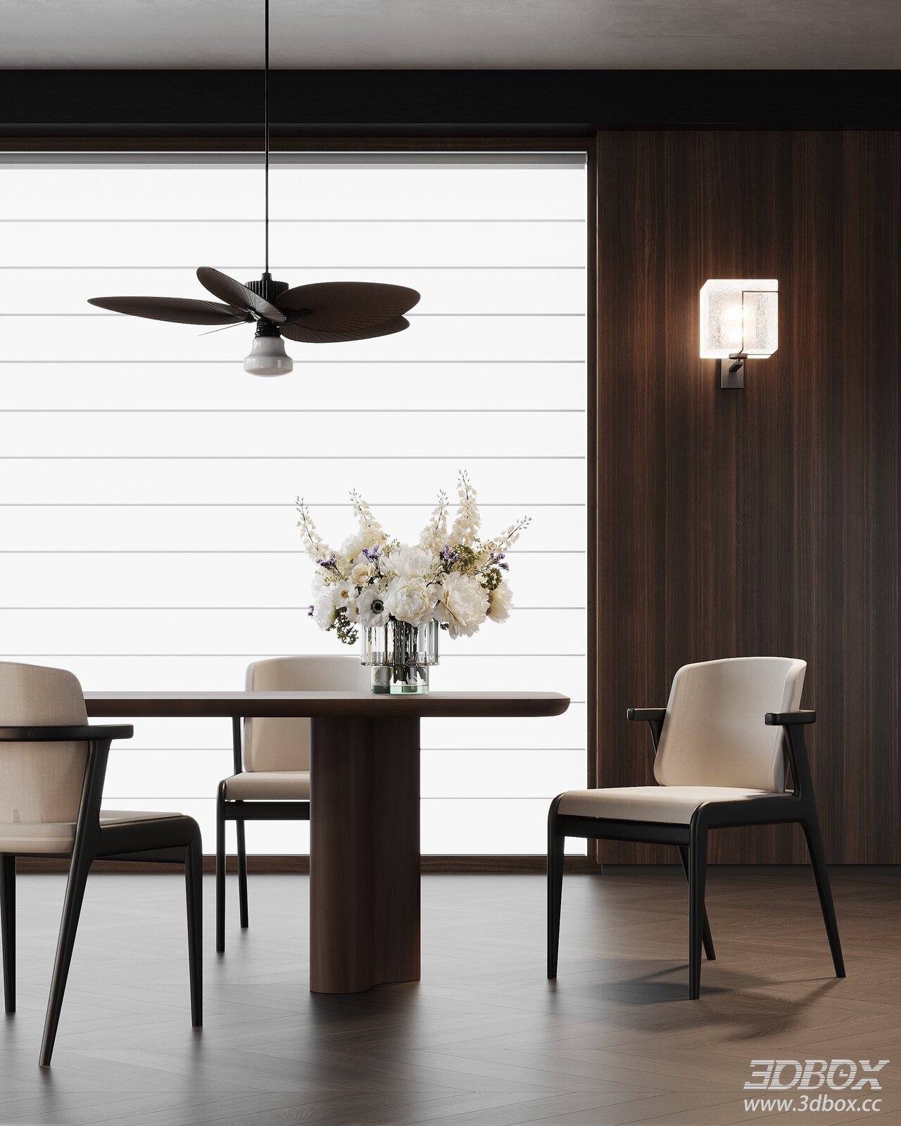 Mid - Century Dining Room with Table and Chairs