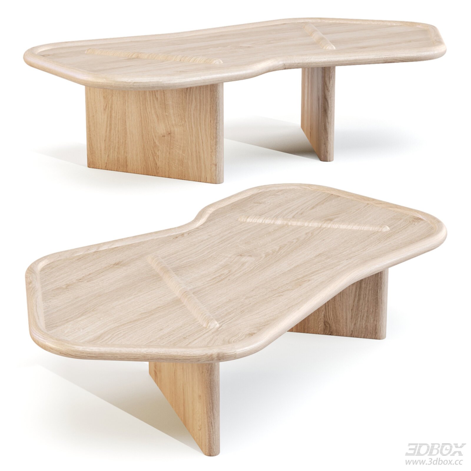 Organic - shaped Wooden Coffee Table