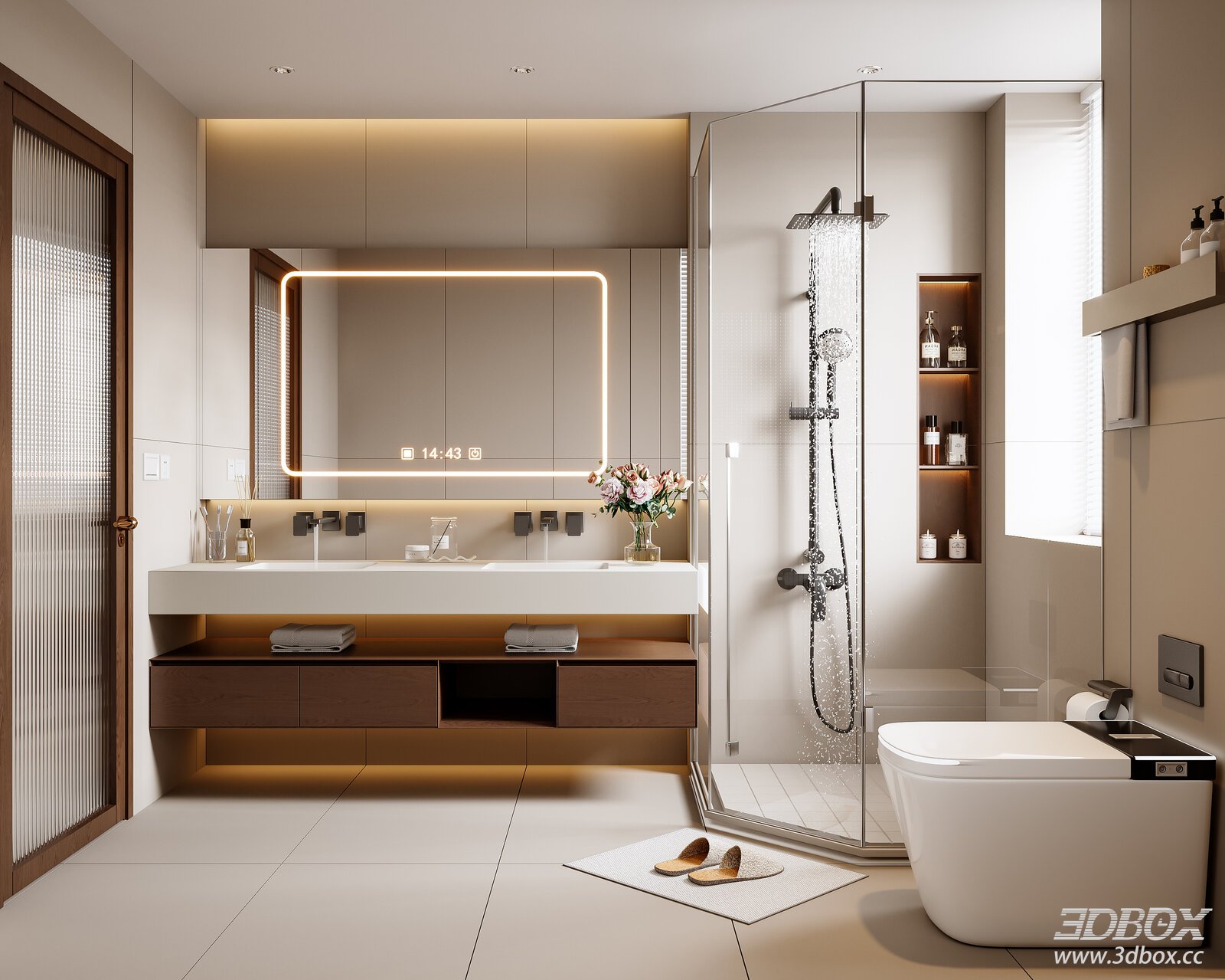 Modern - Mid - Century Style Bathroom