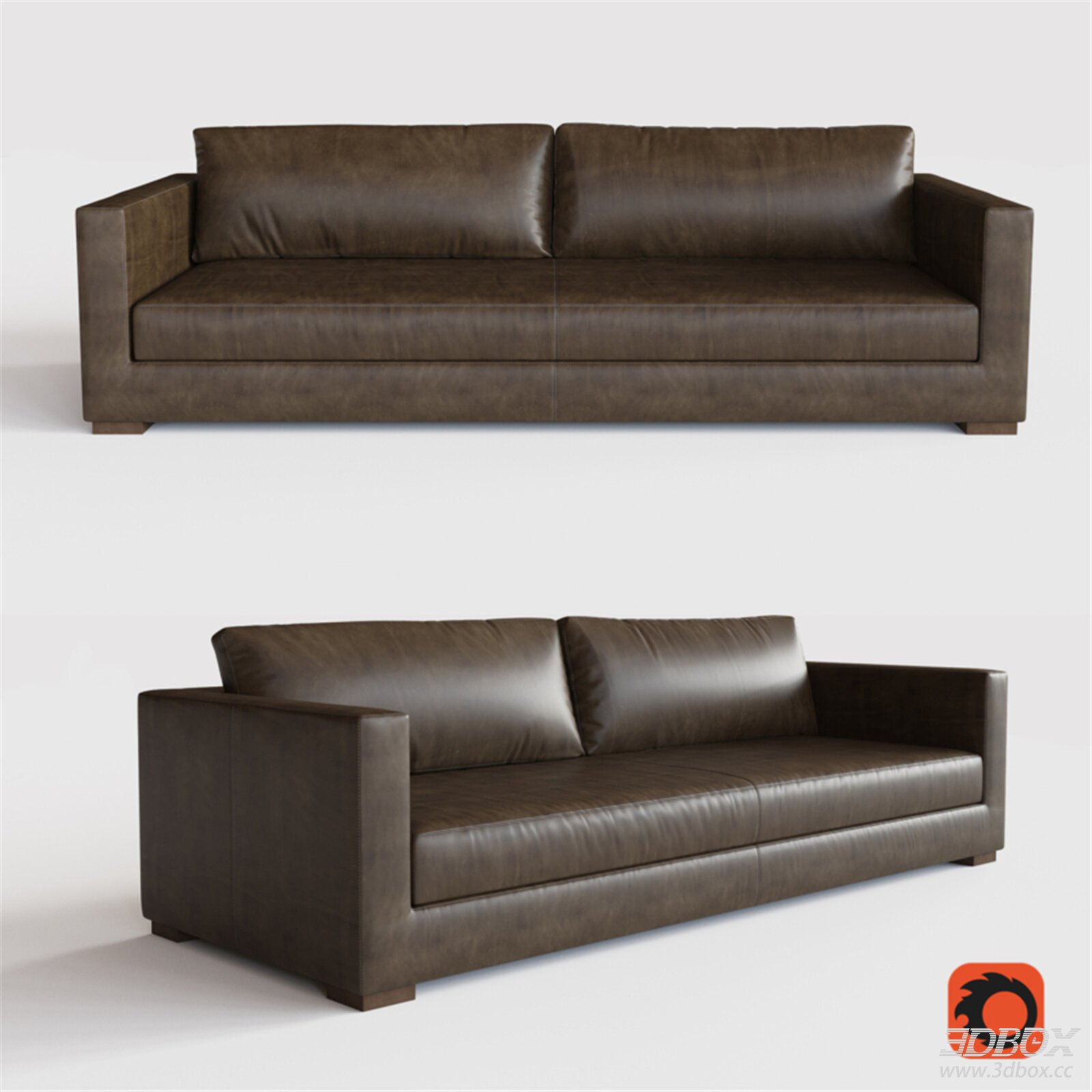 Leather Sofa with Armrests