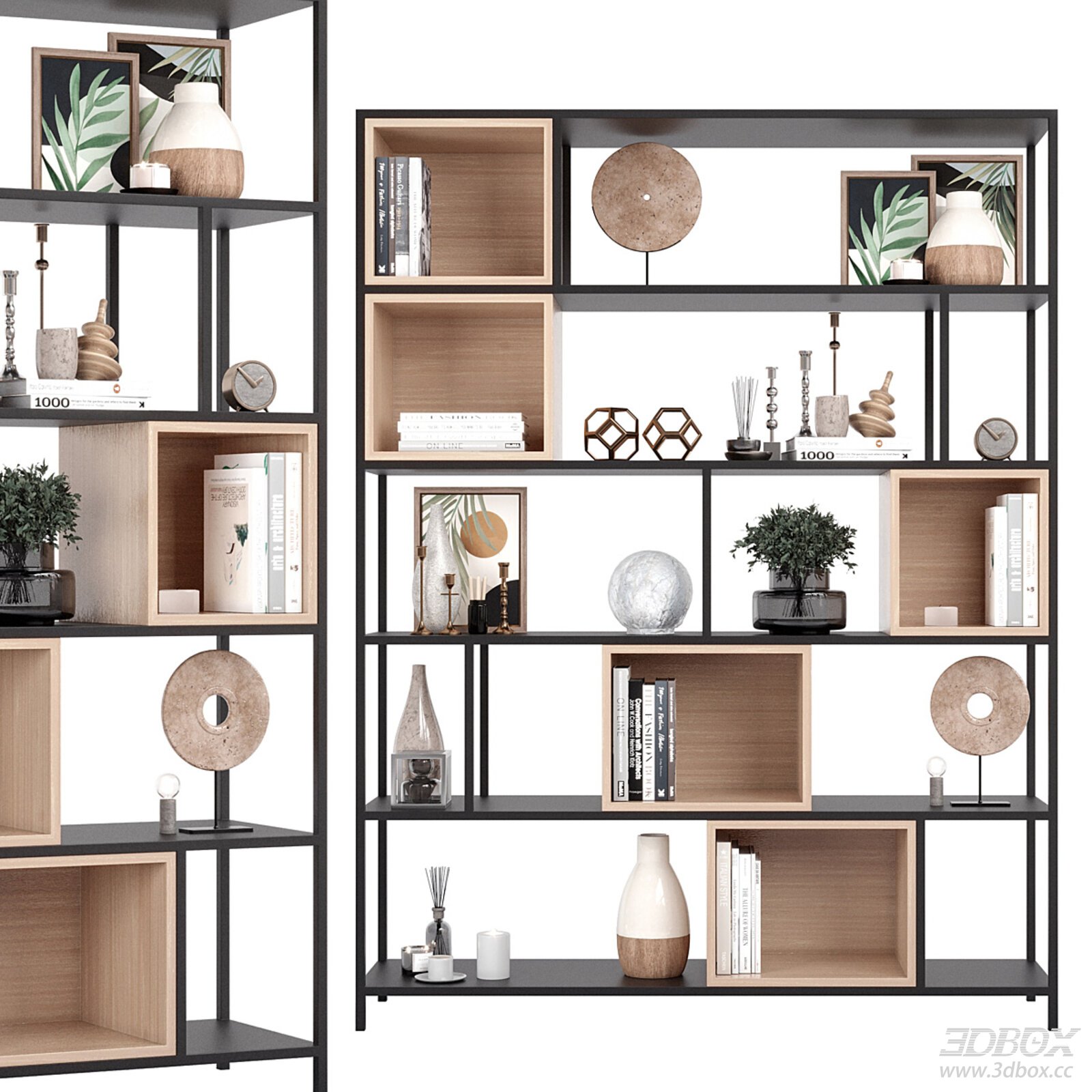 Modern Shelving Unit with Decor