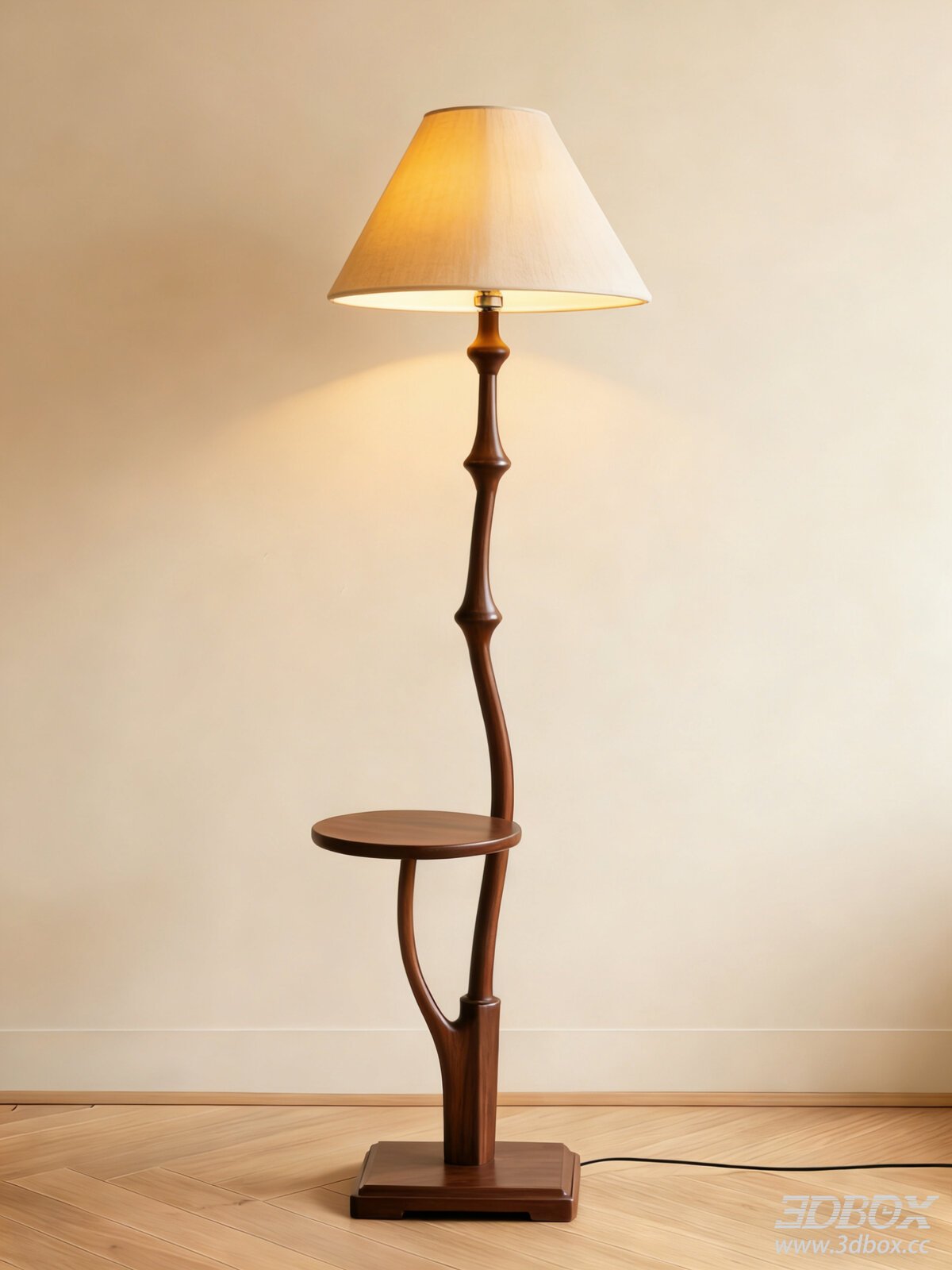 Vintage Floor Lamp with Side Table