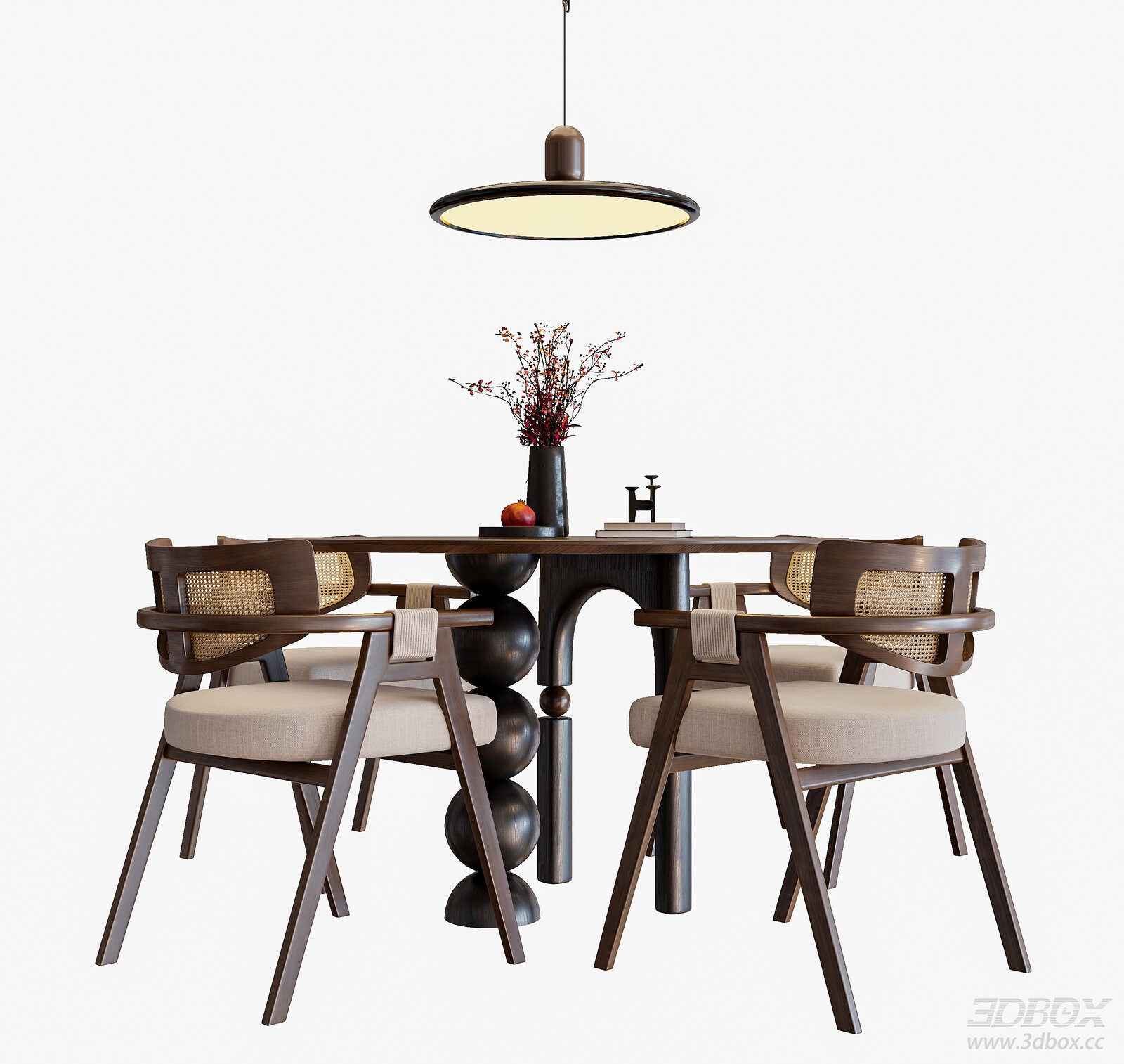 Modern Round Dining Table and Chairs Set