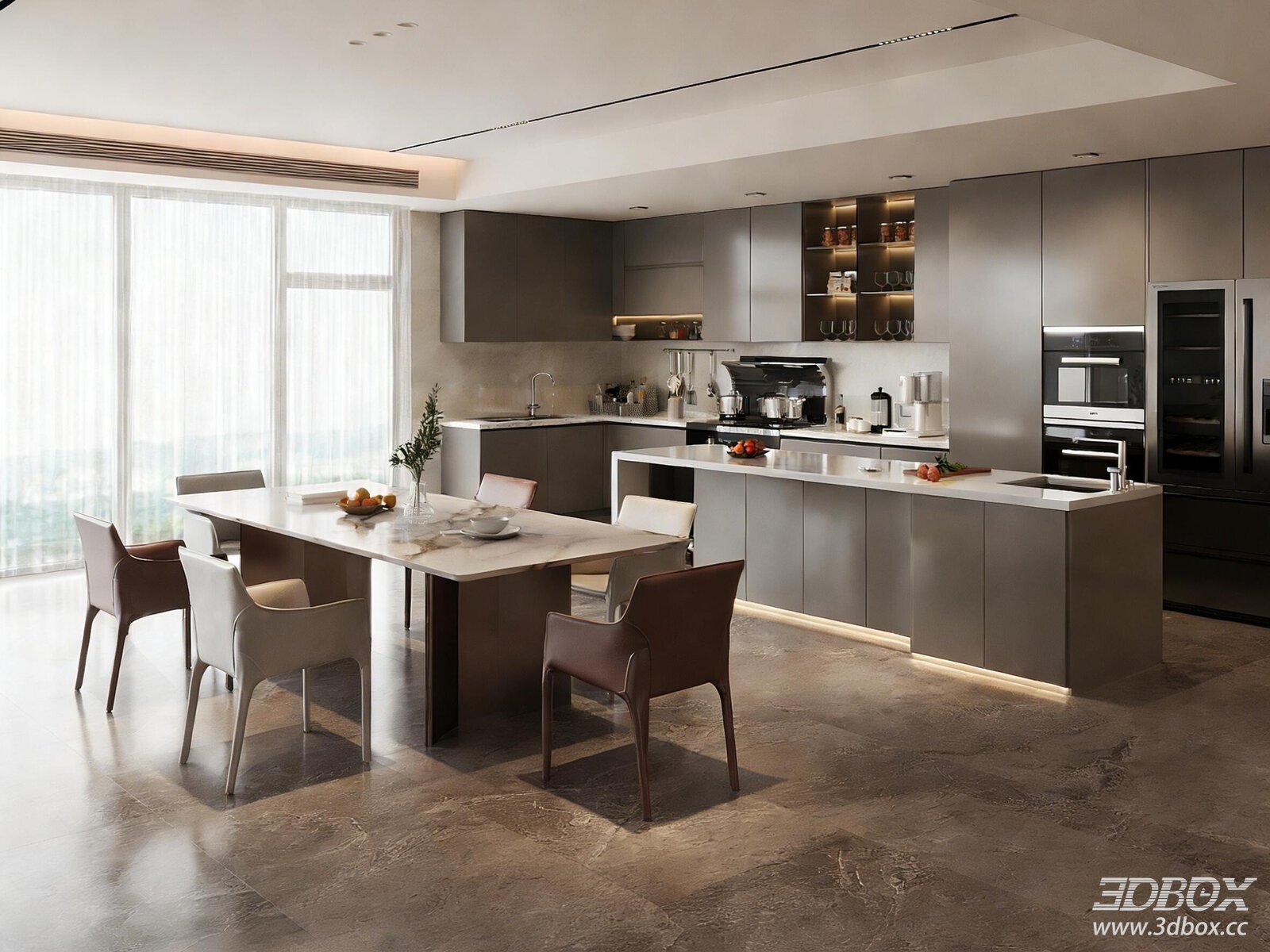 Modern Italian Kitchen and Dining Space