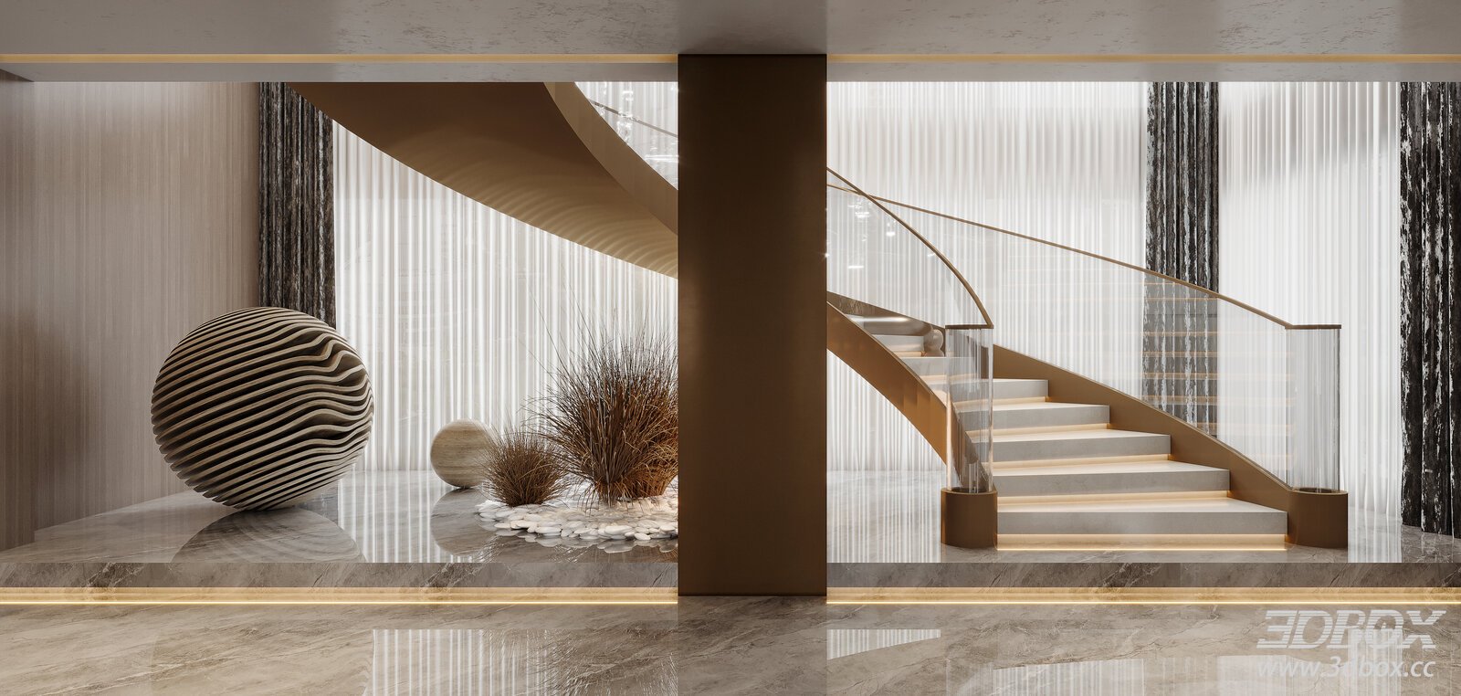 Luxury - style Irregular Glass Staircase