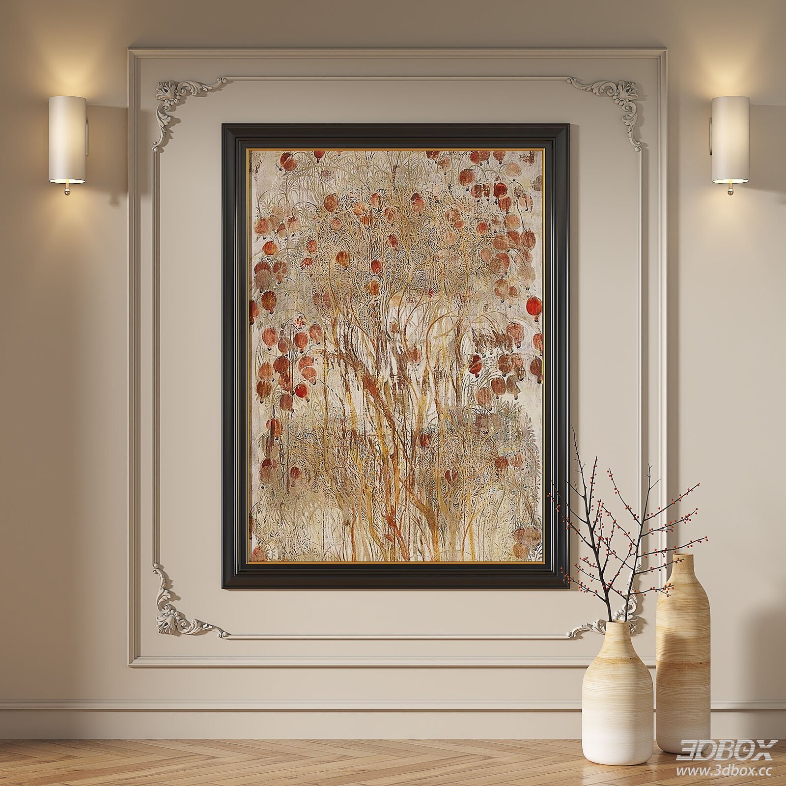 Modern French Retro Abstract Decorative Painting