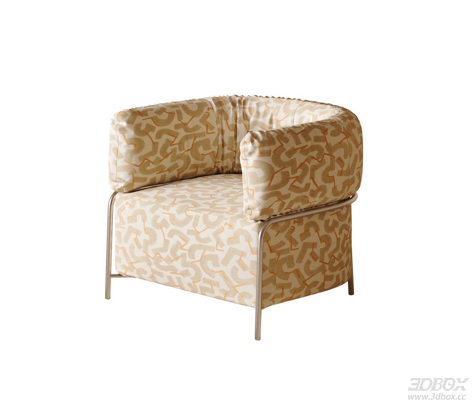 Modern Armchair with Patterned Upholstery