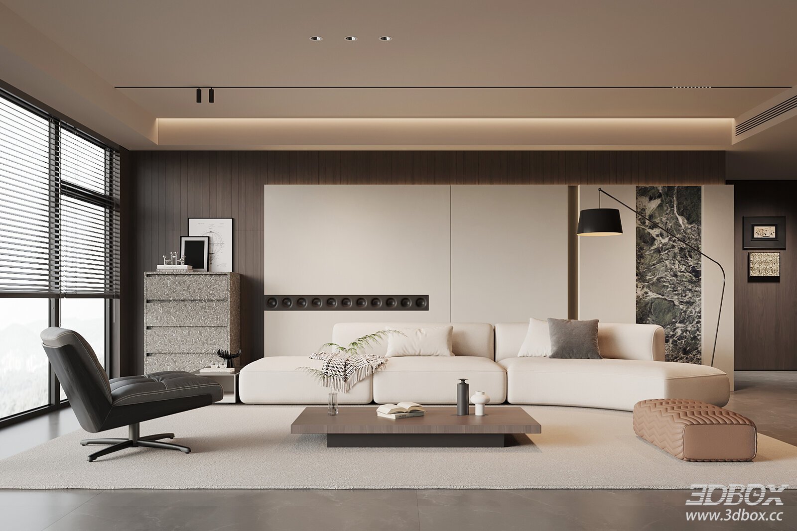 Italian - style Living Room with Sofa and Coffee Table