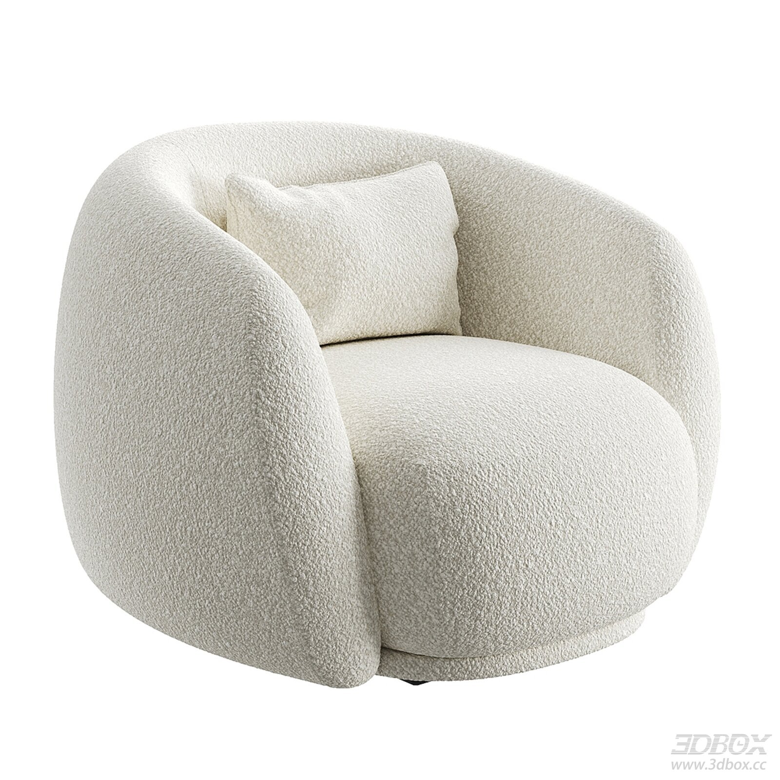 Modern Boucle Armchair with Pillow