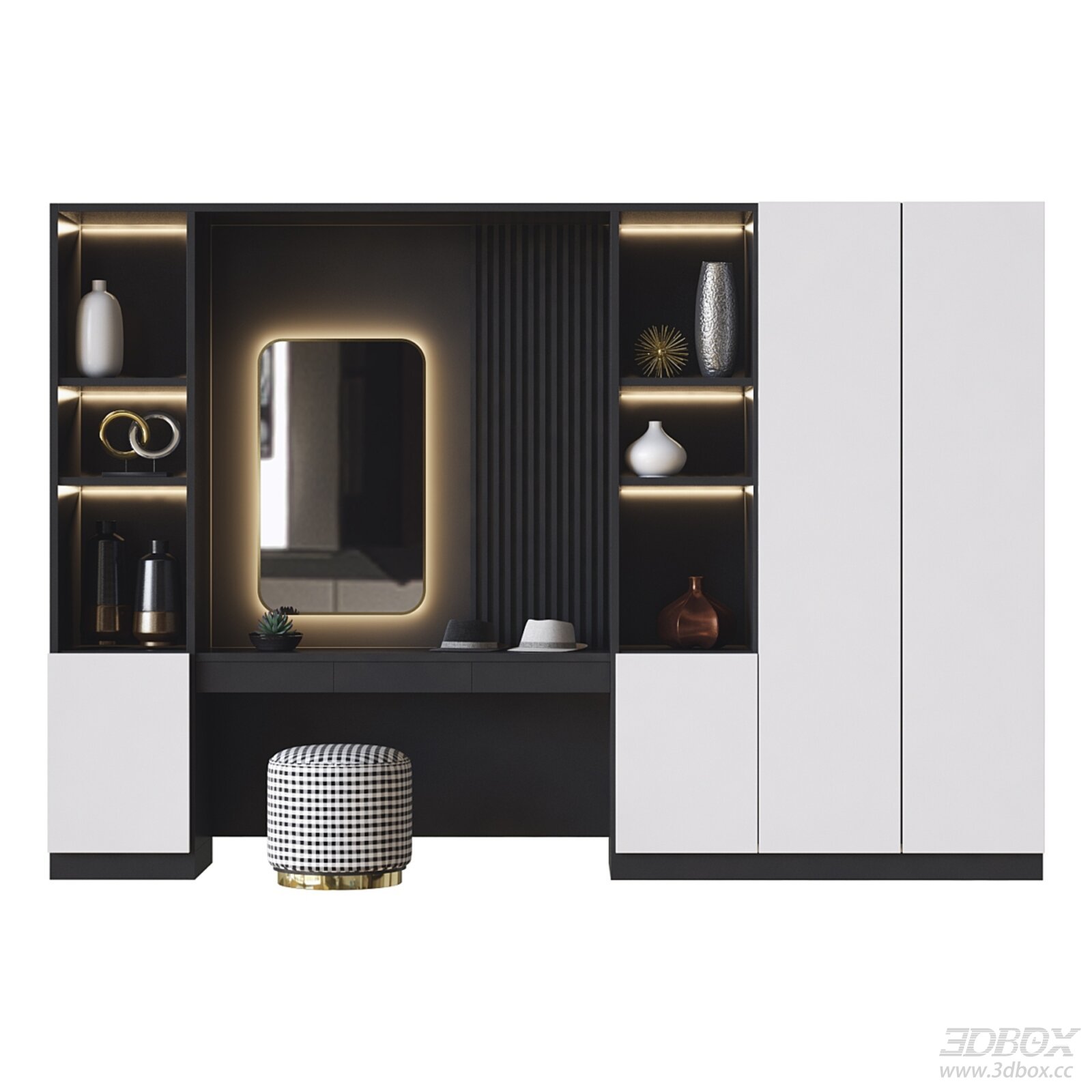 Modern Dressing Table with Mirror and Storage