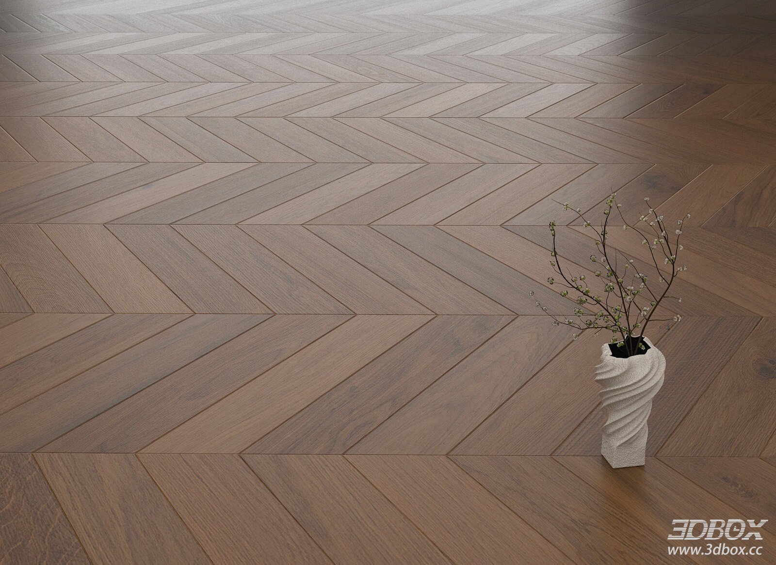 Mid - Century Modern Herringbone Wood Floor