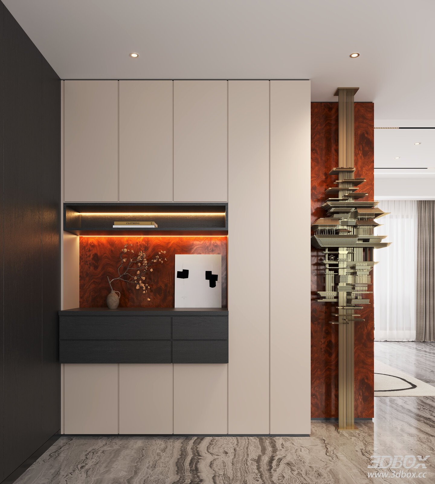 Modern Entryway Cabinet and Decoration