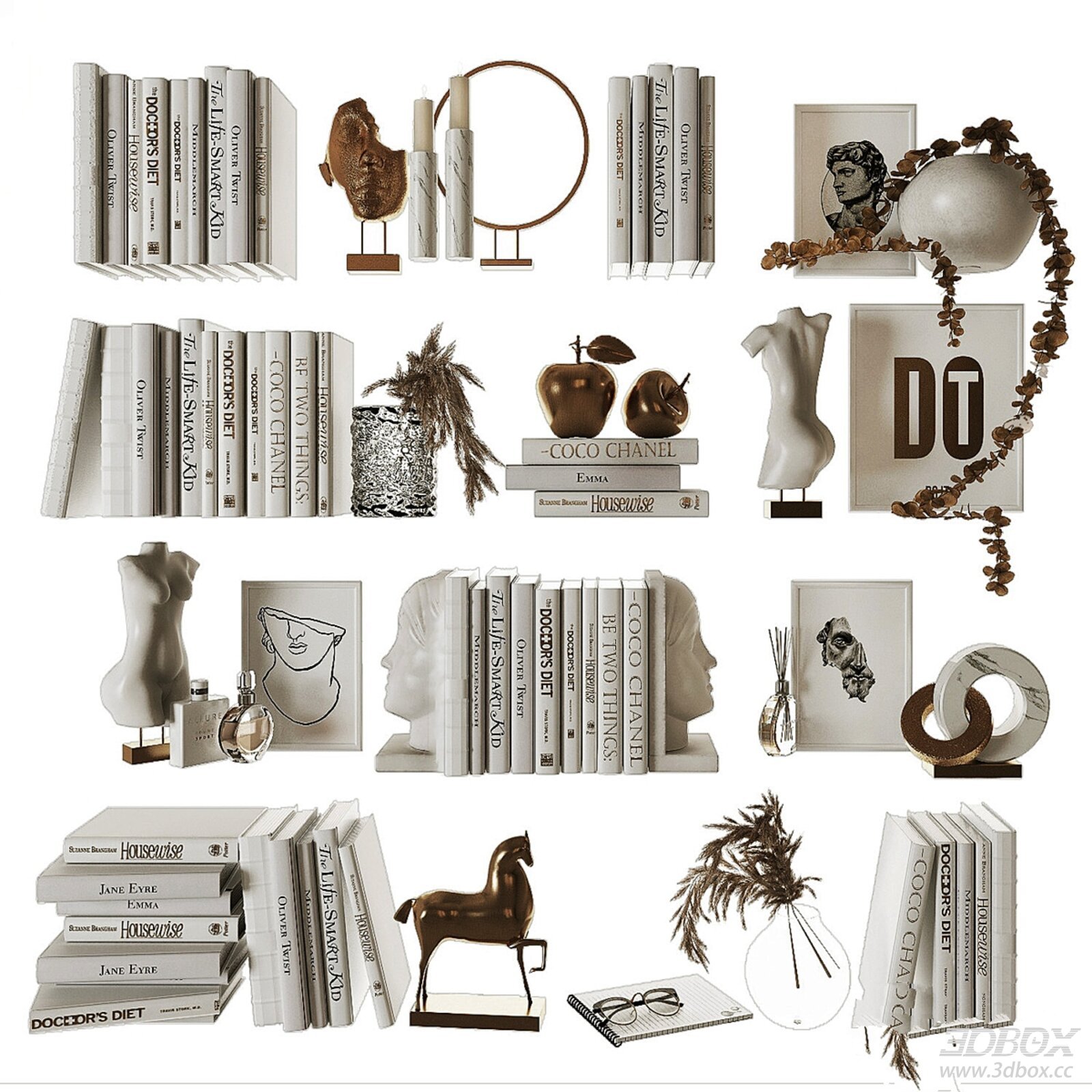 Decorative Shelf Filler Set in Minimalist Style