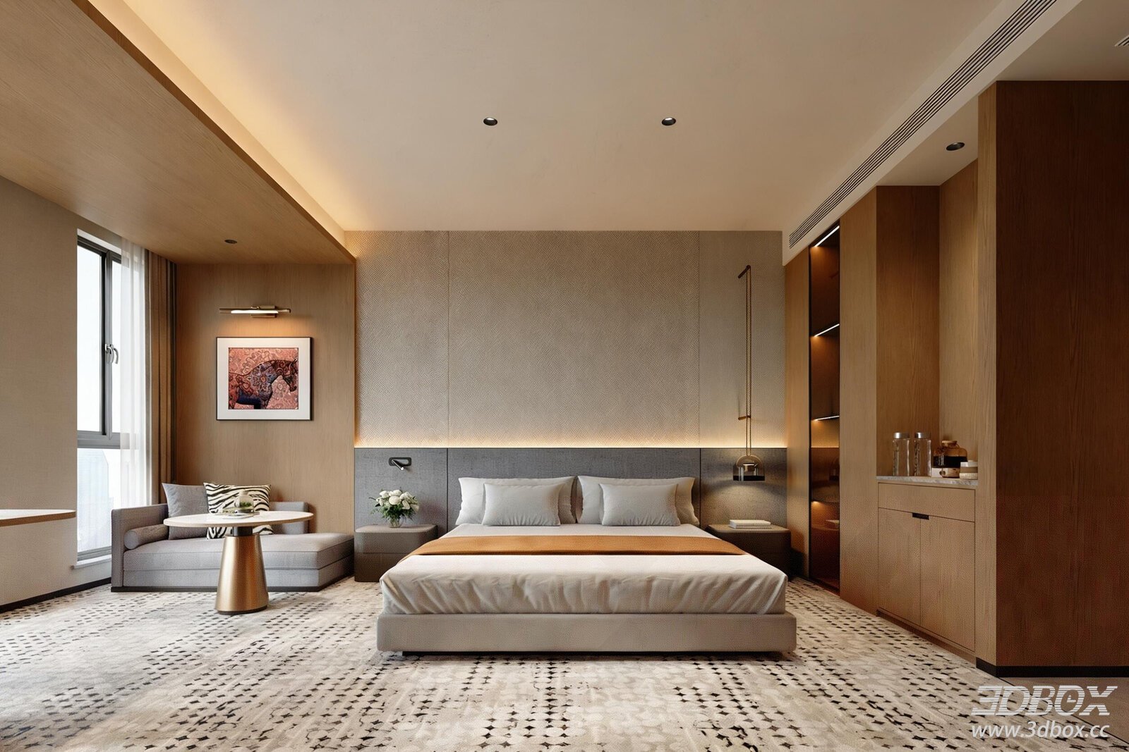 Modern Hotel Bedroom