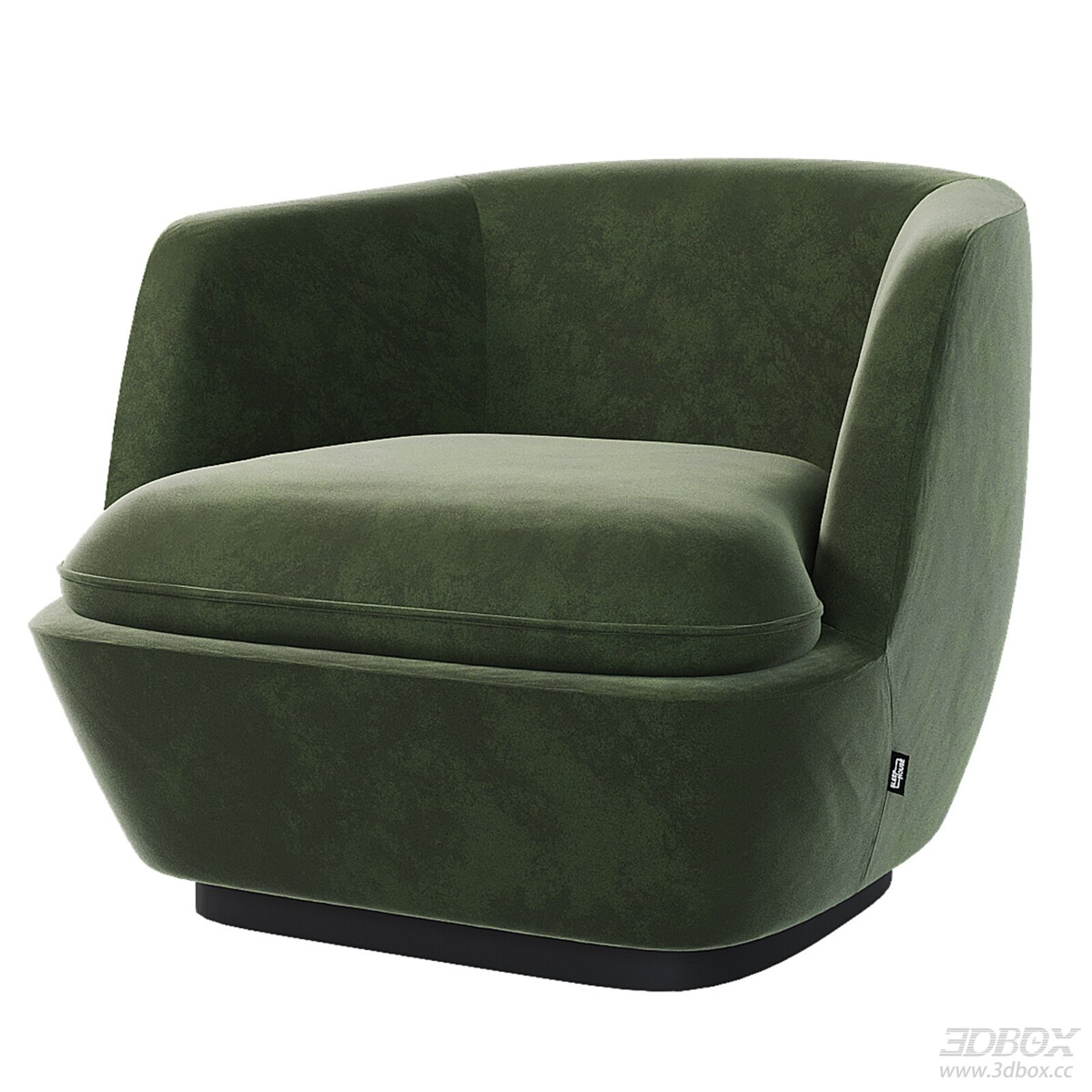 Leisurely Green Velvet Single Sofa