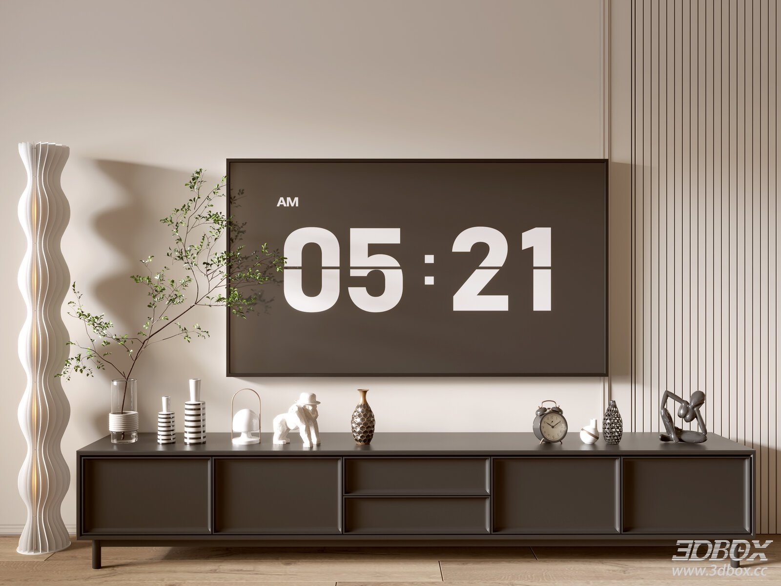 Modern Black TV Wall Cabinet