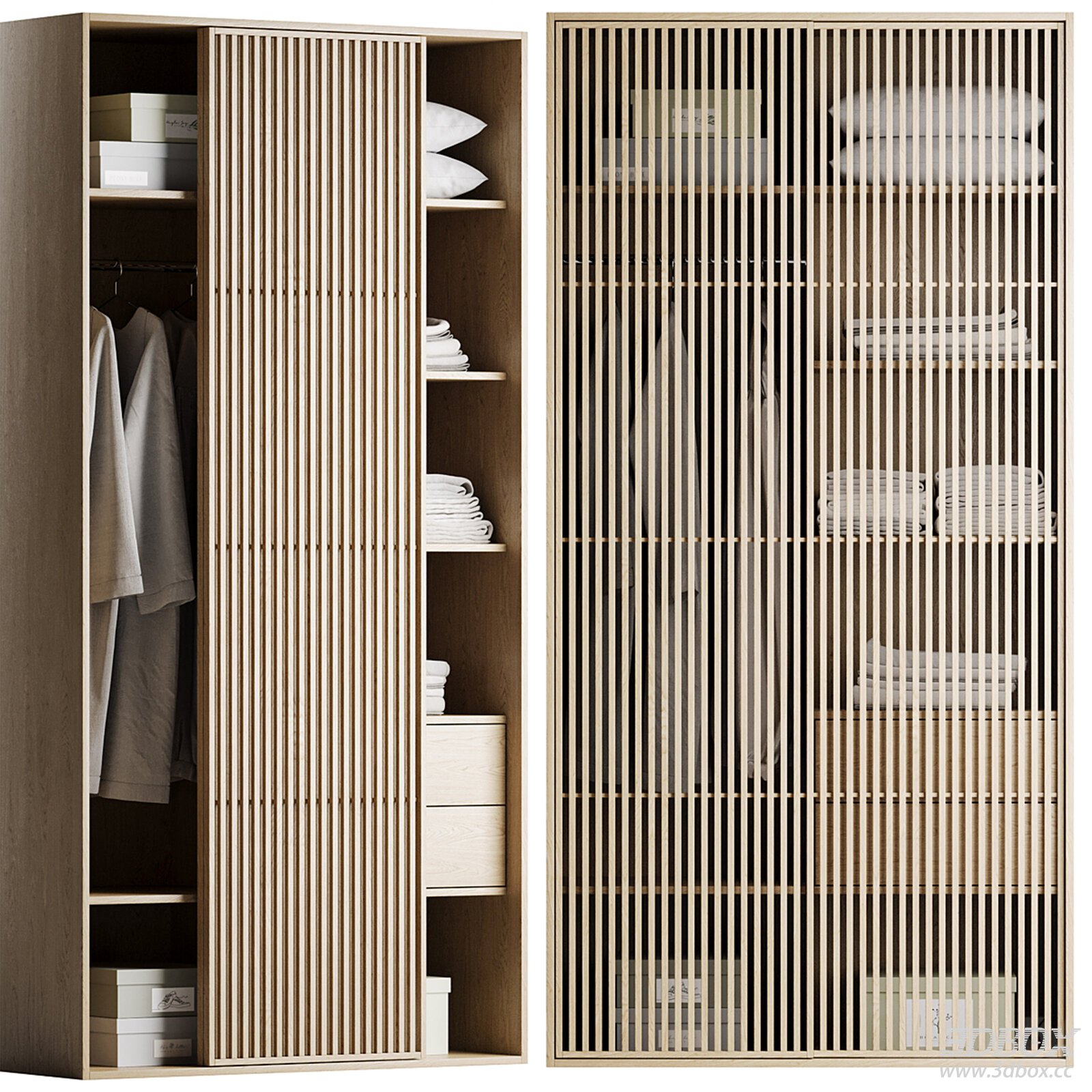 Modern Slatted Wardrobe