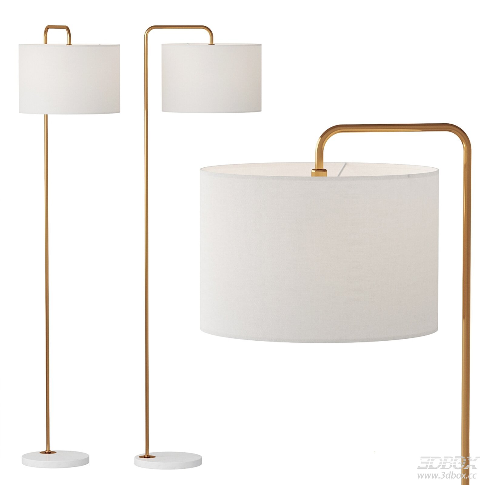 Elegant Floor Lamps with Gold Frame