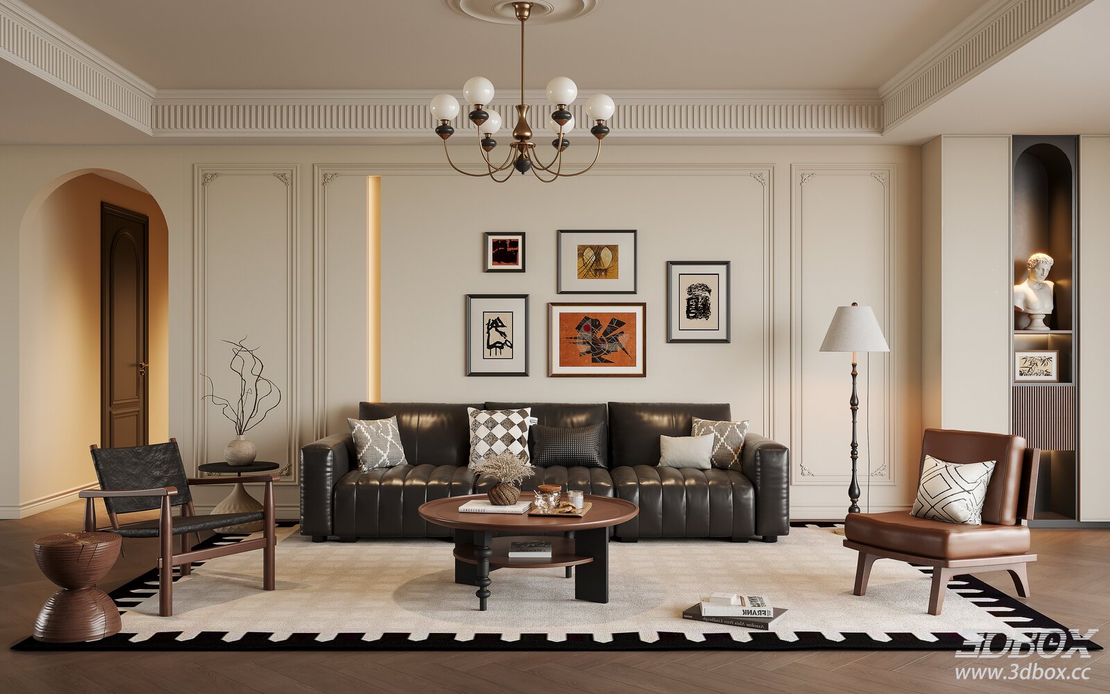 French Vintage - style Living Room with Sofa Set